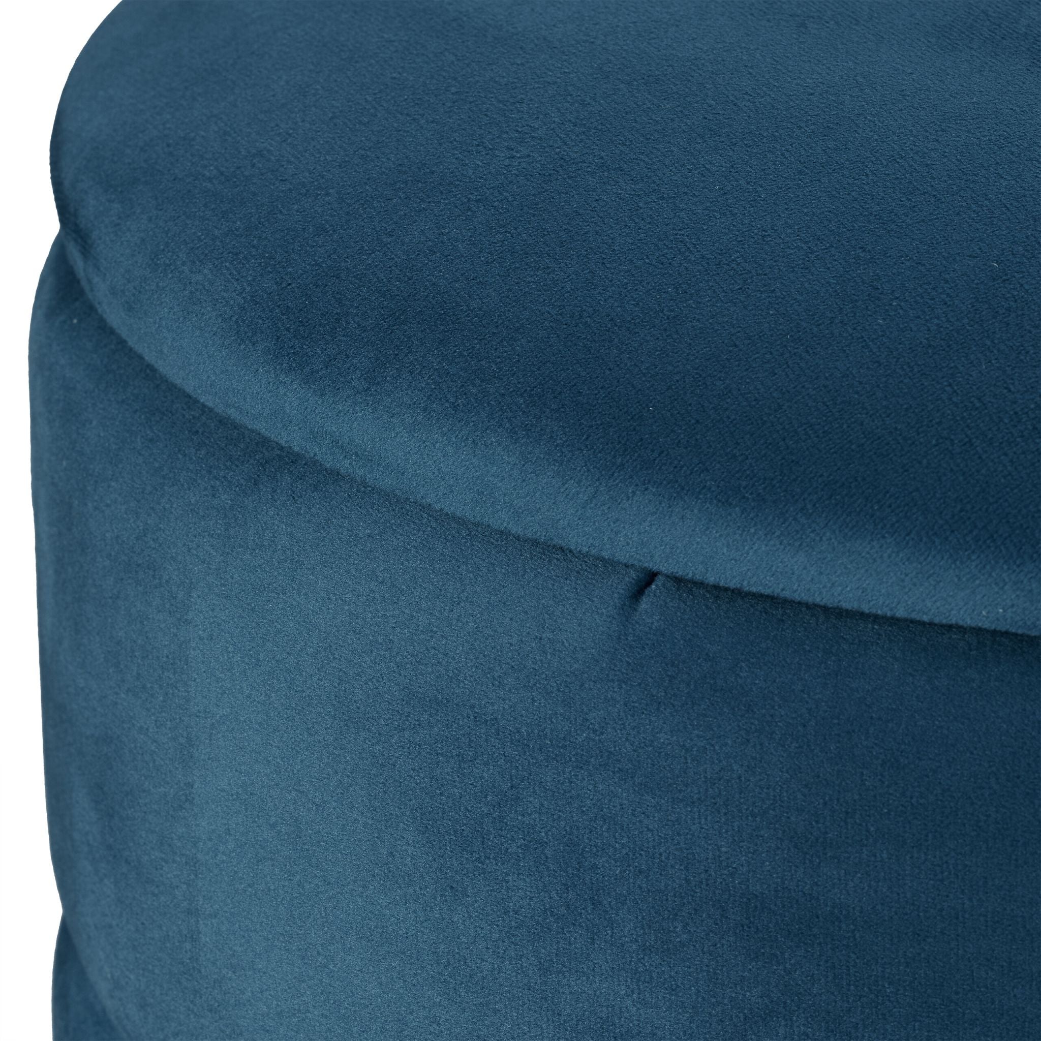 Samthocker mit Stauraum Dunkelblau-Gold von Relaxdays