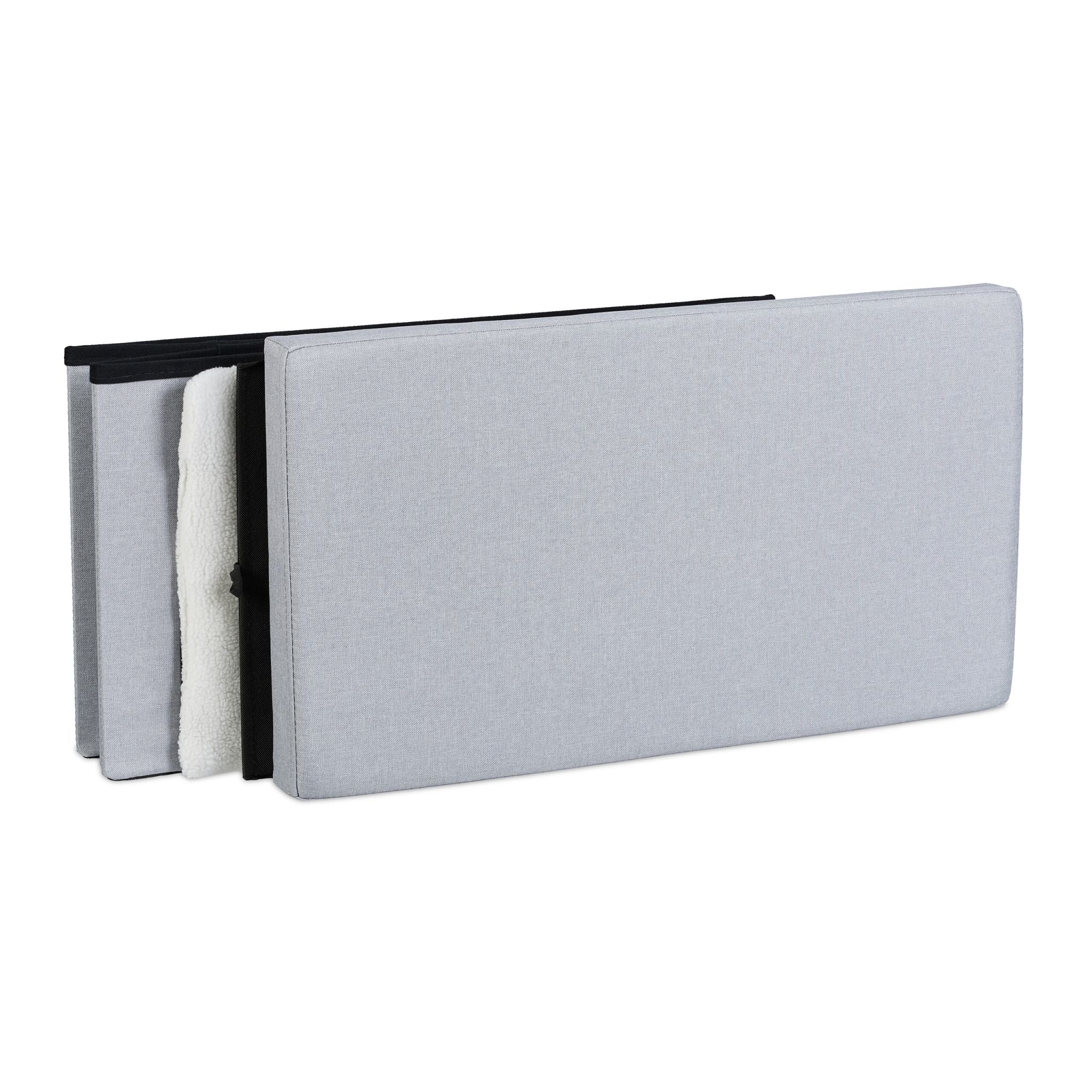 Katzenhöhle mit Deckel Weiss-Schwarz-Grau von Relaxdays