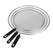 Pfannen Spritzschutz 3er-Set Schwarz-Silber von Relaxdays
