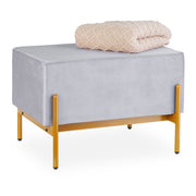 Sitzbank Samt Beige-Grau von Relaxdays