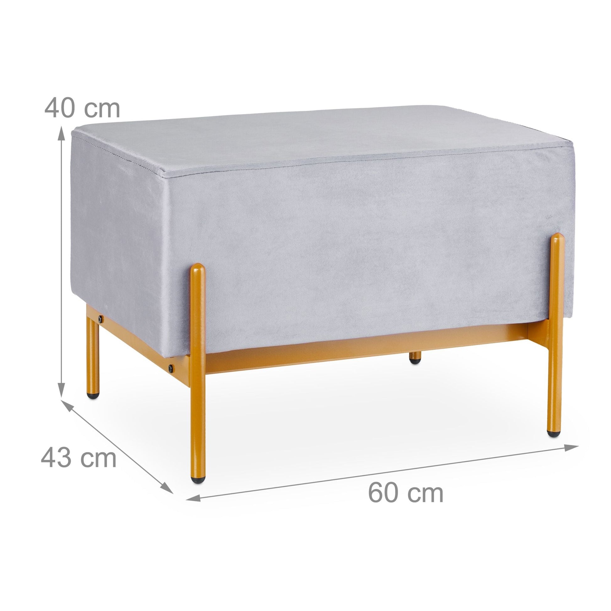 Sitzbank Samt Beige-Grau von Relaxdays