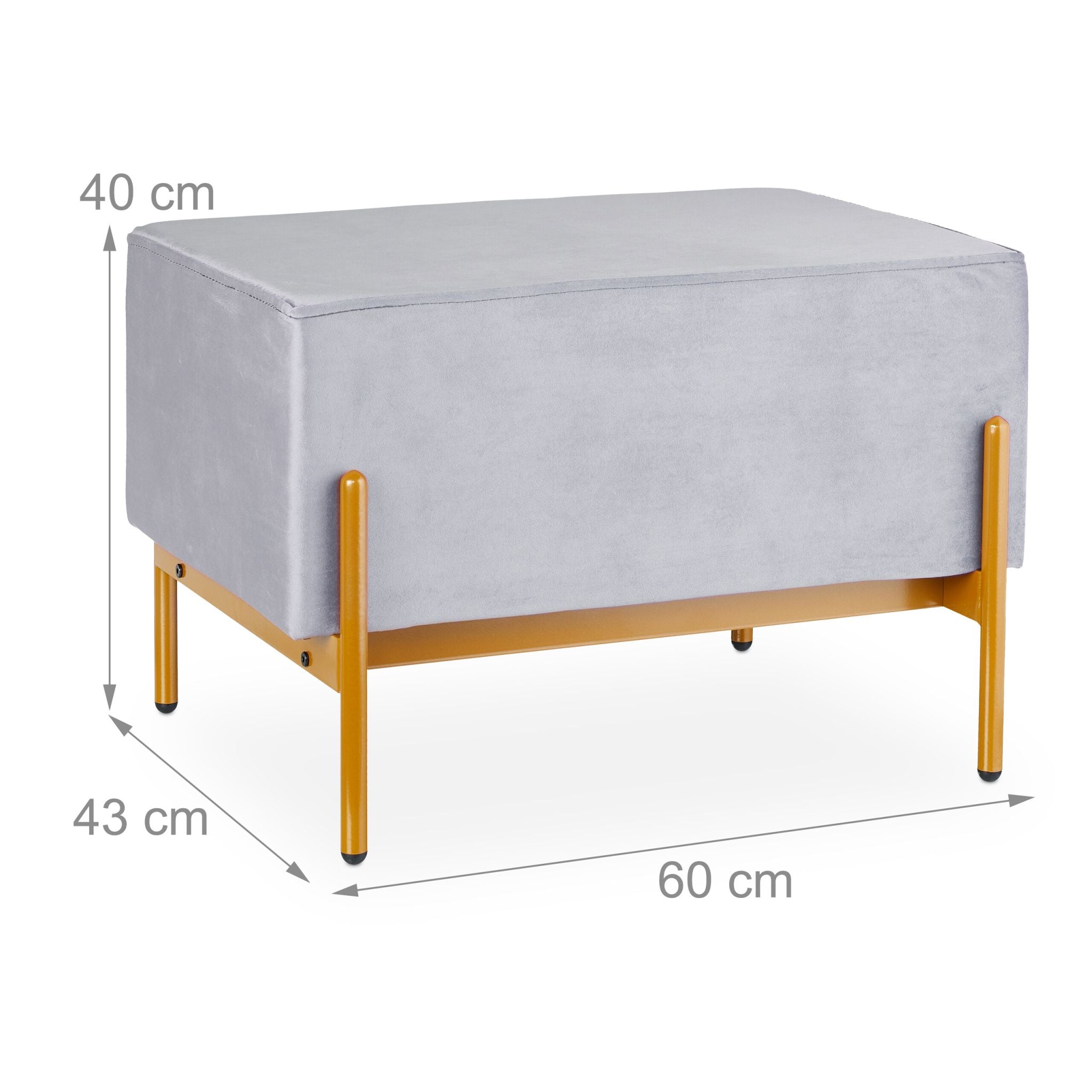 Sitzbank Samt Beige-Grau von Relaxdays