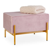 Sitzbank Samt Beige-Rosa von Relaxdays