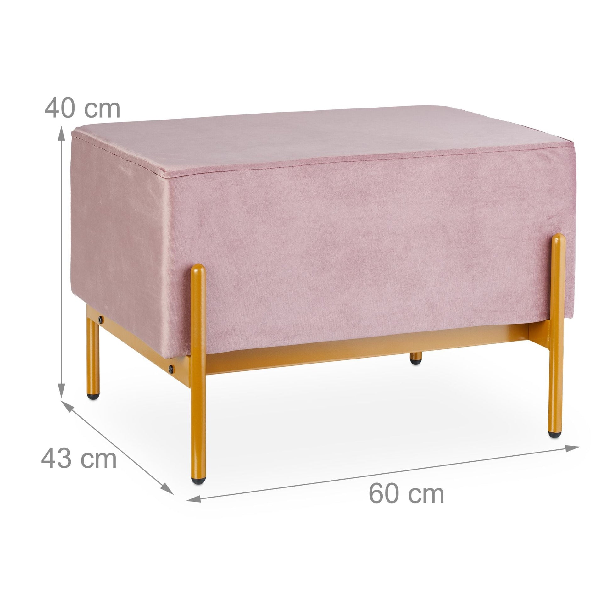 Sitzbank Samt Beige-Rosa von Relaxdays