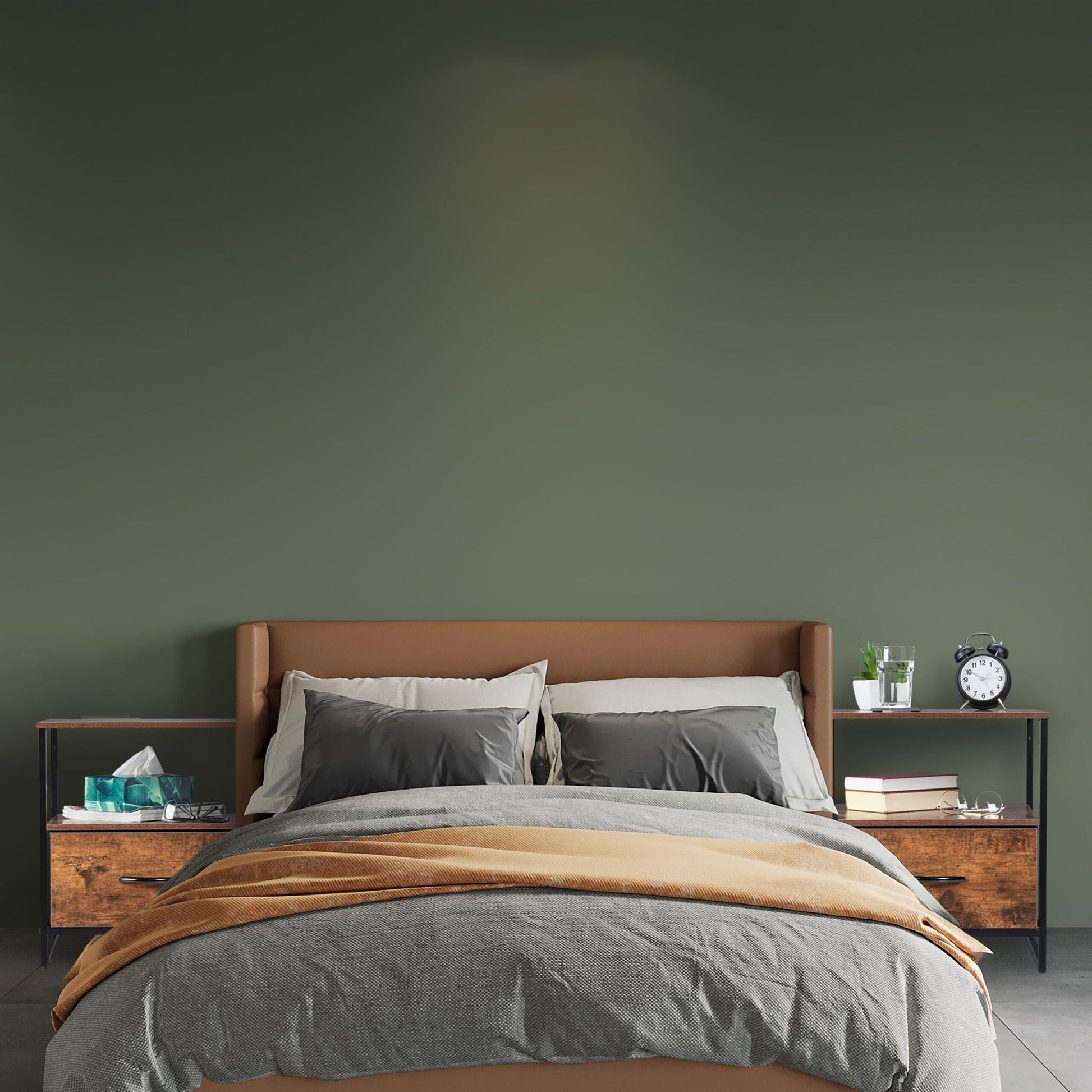 Nachttisch Industrial 2er-Set Dunkelbraun-Schwarz von Relaxdays