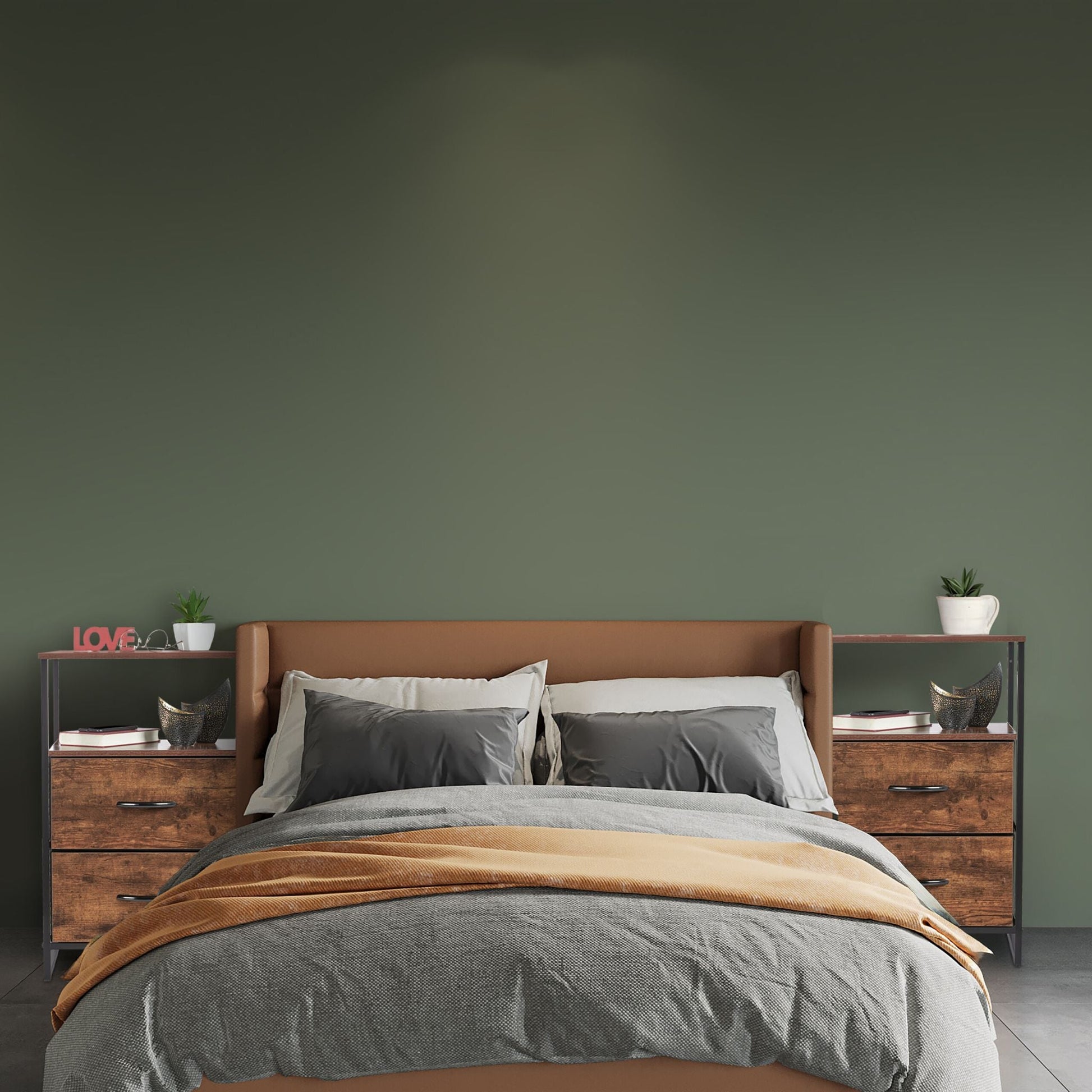 Nachttisch Industrial 2er-Set Dunkelbraun-Schwarz von Relaxdays
