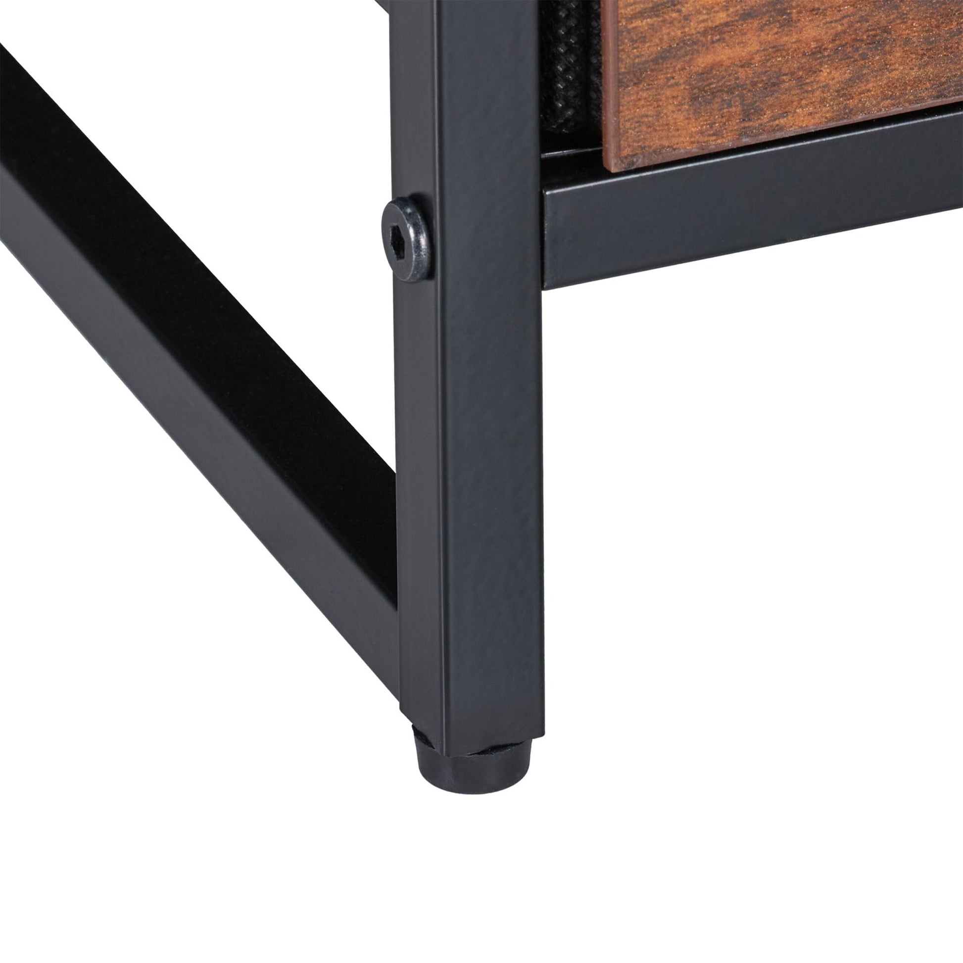 Nachttisch Industrial 2er-Set Dunkelbraun-Schwarz von Relaxdays