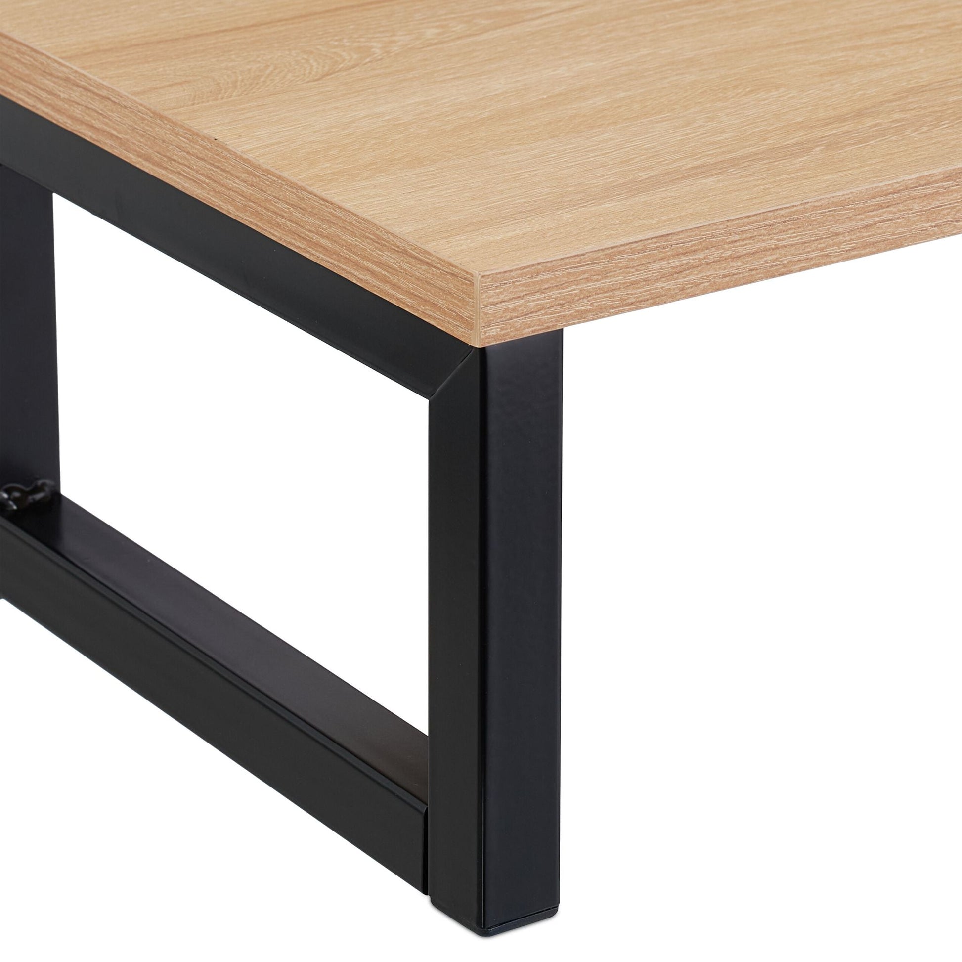 Monitorständer Industrial-Design Hellbraun-Schwarz von Relaxdays