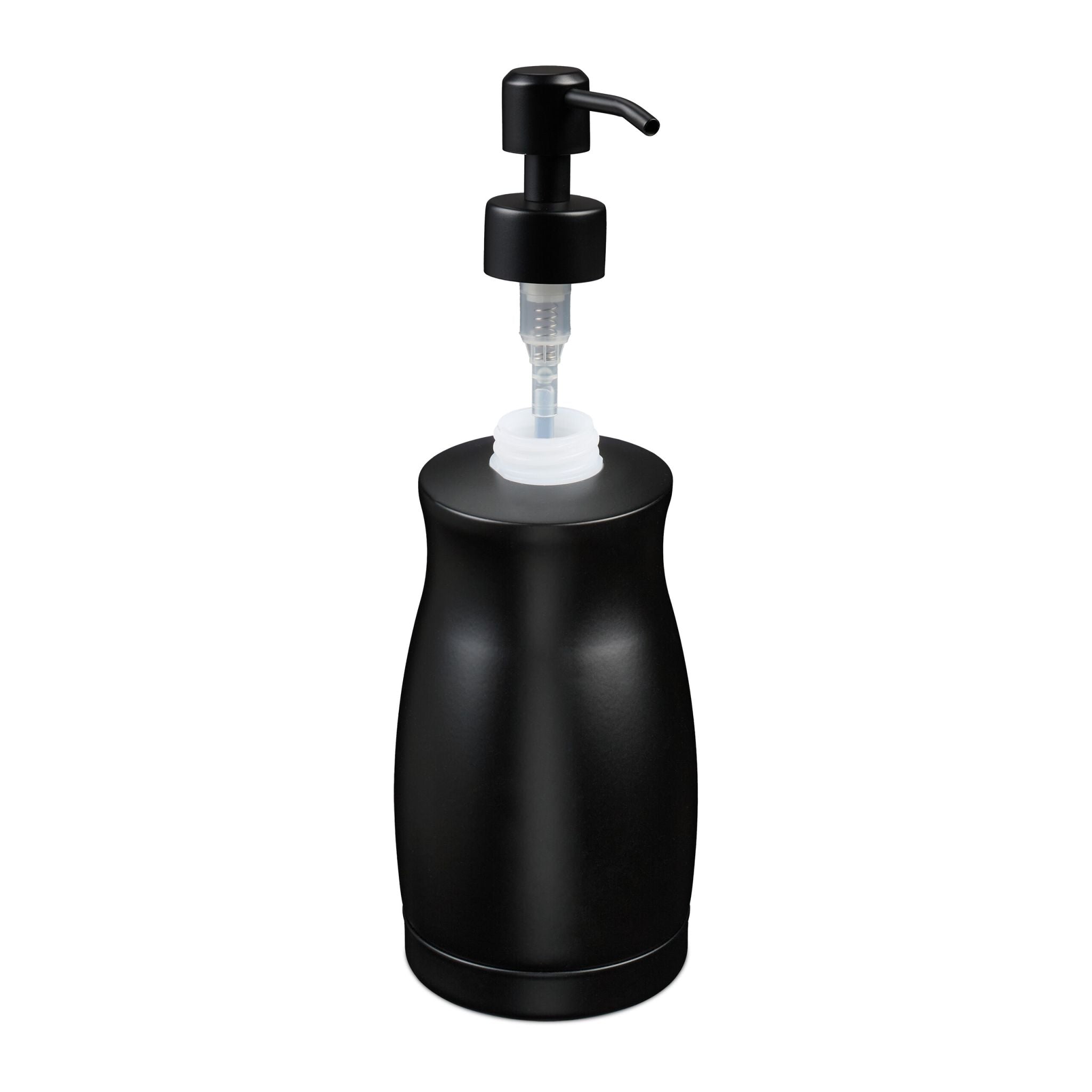 Seifenspender Edelstahl 400 ml Schwarz von Relaxdays