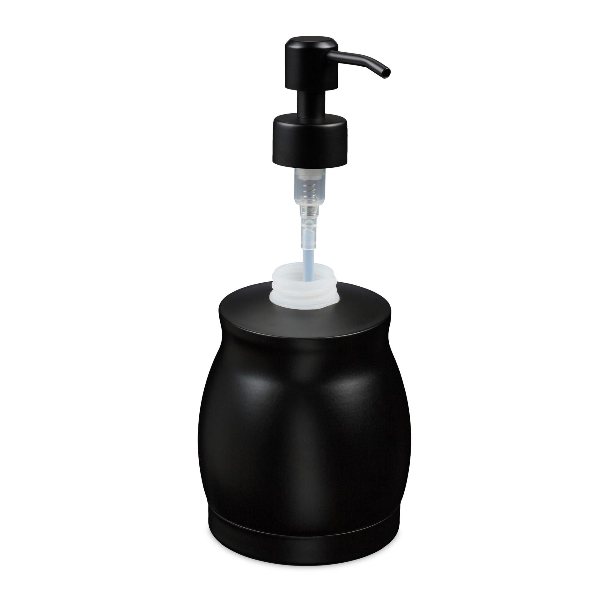 Seifenspender Edelstahl 390 ml Schwarz von Relaxdays