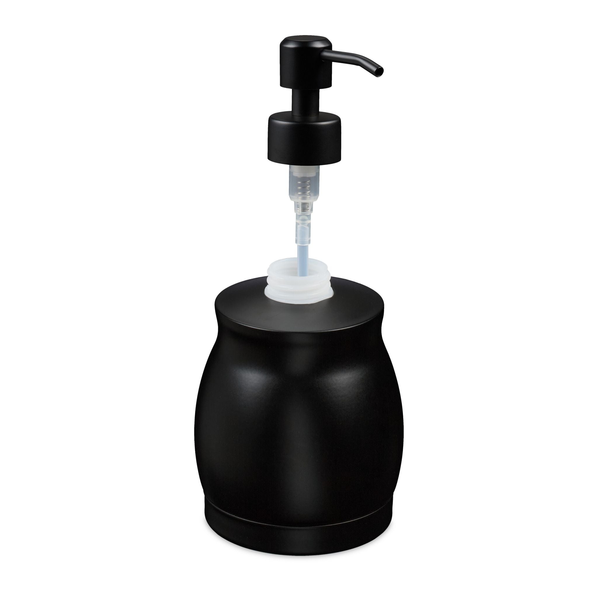 Seifenspender Edelstahl 390 ml Schwarz von Relaxdays