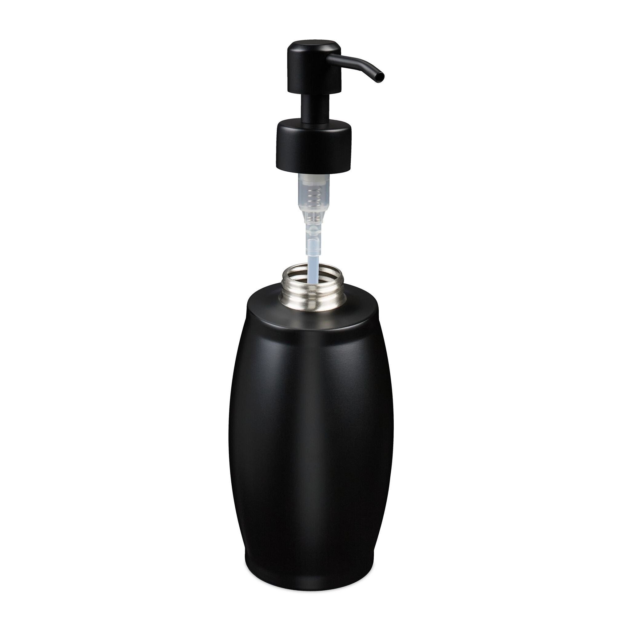 Seifenspender Edelstahl 350 ml Schwarz von Relaxdays