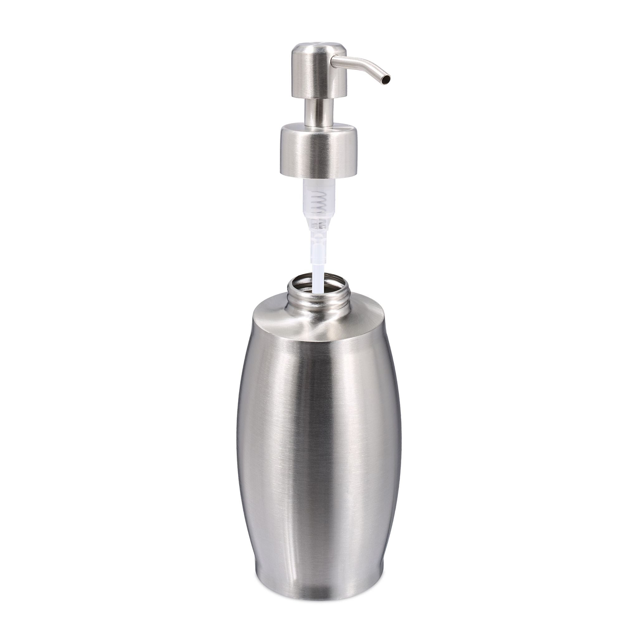 Seifenspender Edelstahl 350 ml Silber von Relaxdays
