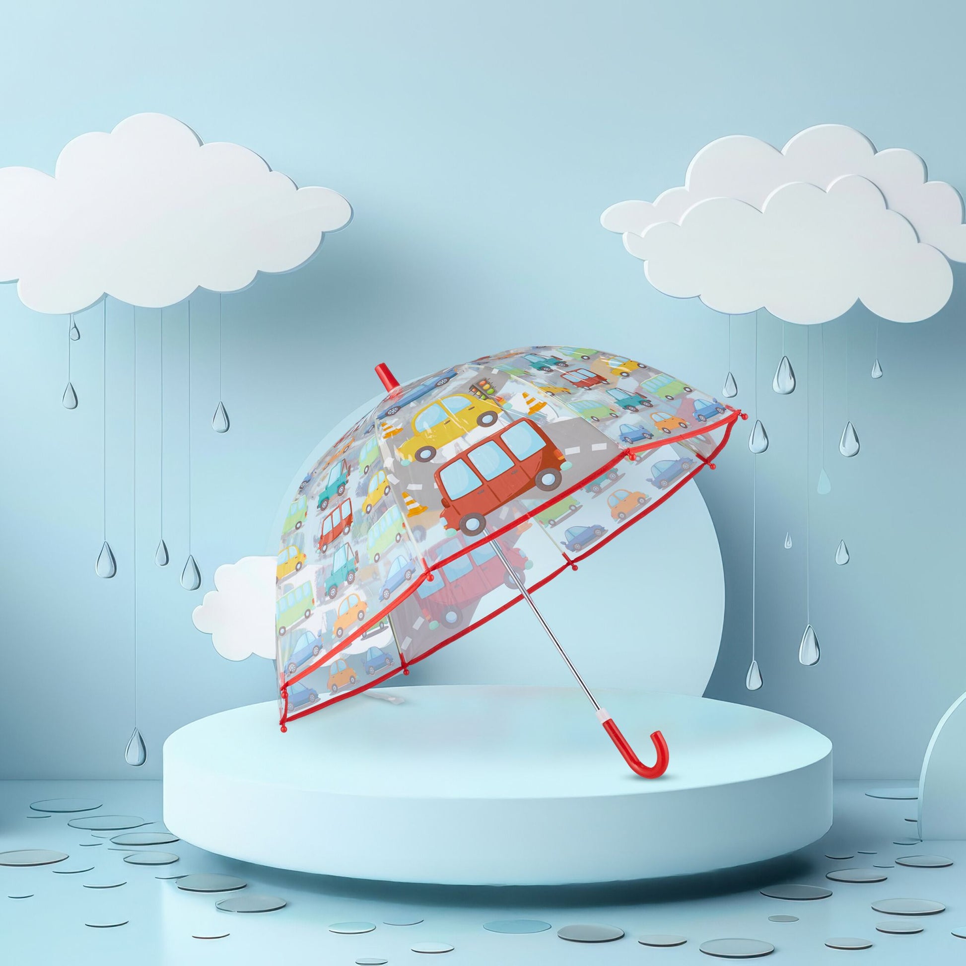 Kinderregenschirm Gelb-Rot-Transparent von Relaxdays