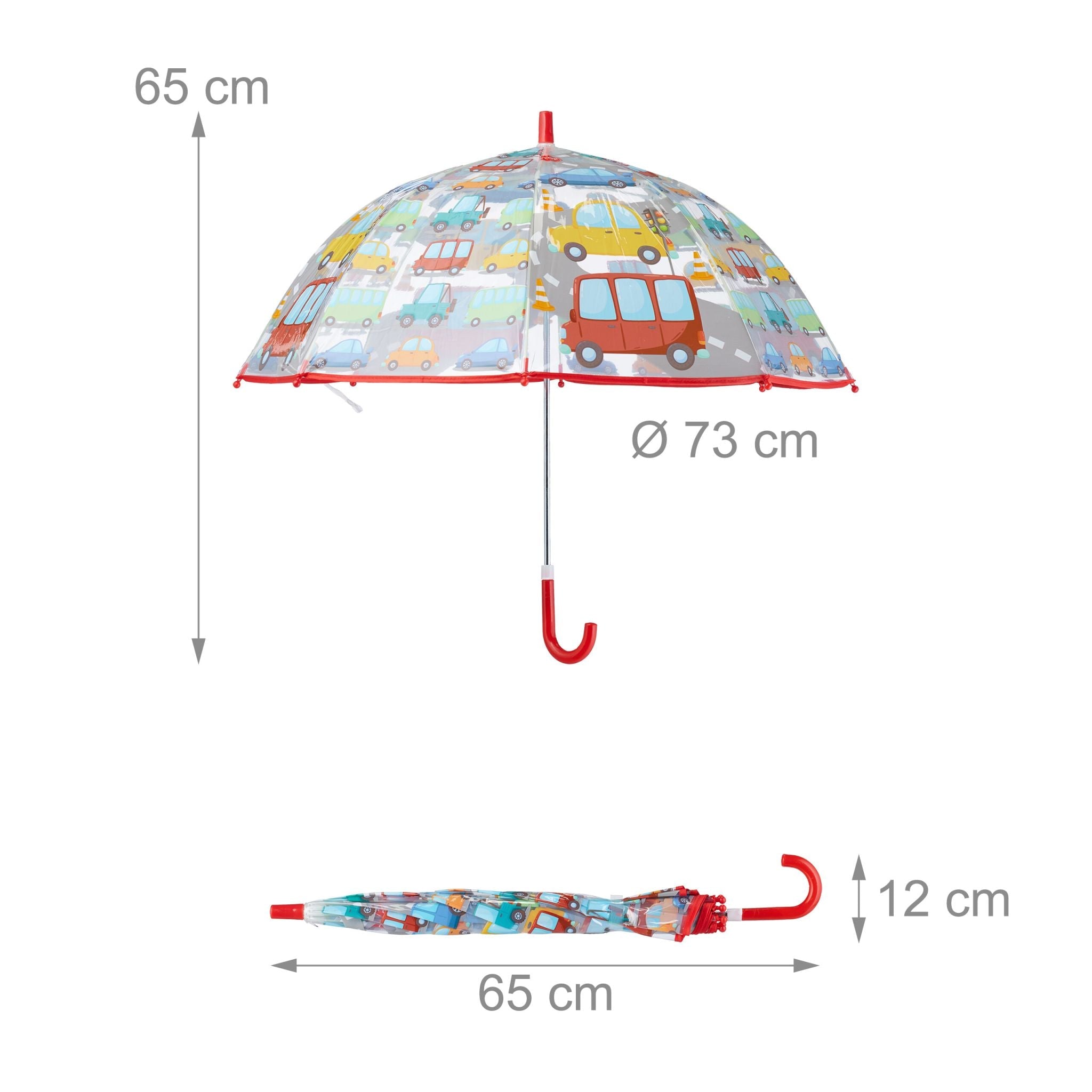 Kinderregenschirm Gelb-Rot-Transparent von Relaxdays