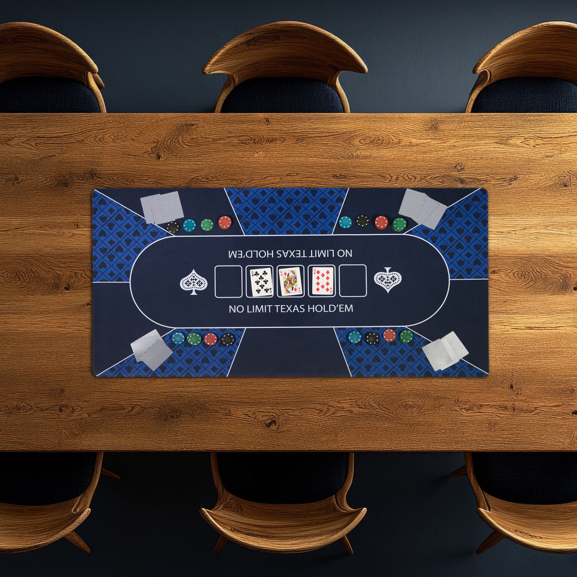 Pokermatte 120 x 60cm Weiss-Blau-Dunkelblau von Relaxdays