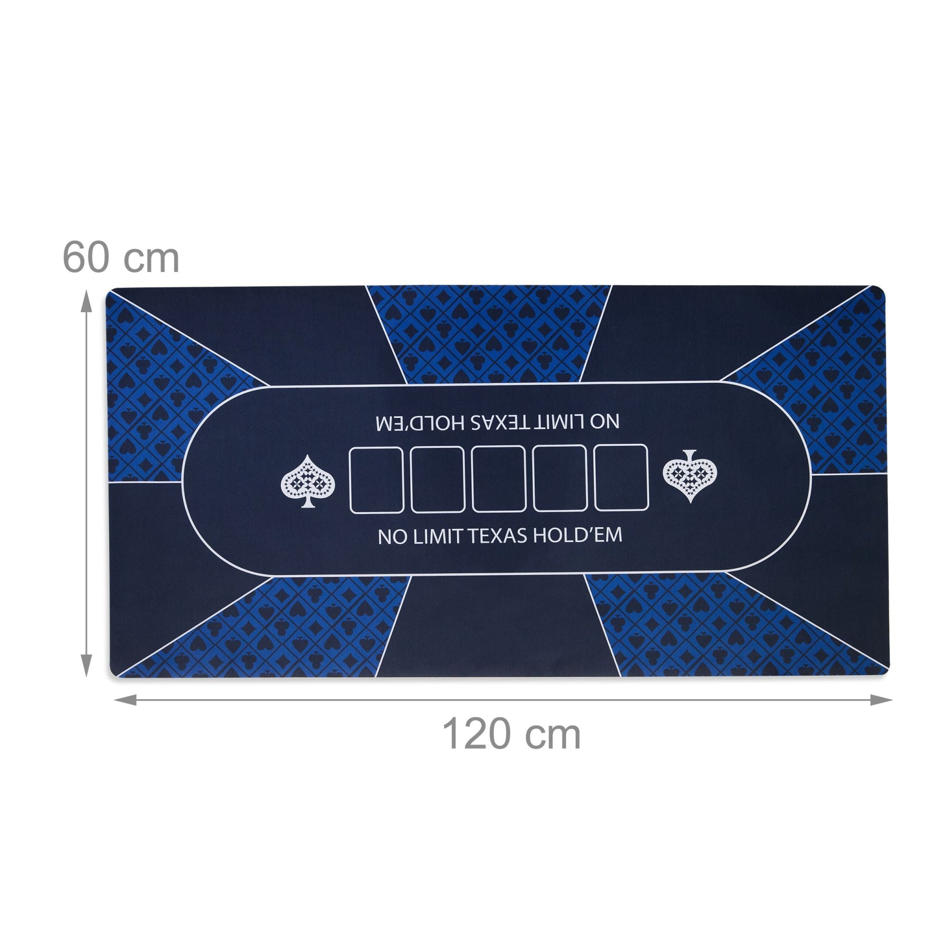 Pokermatte 120 x 60cm Weiss-Blau-Dunkelblau von Relaxdays