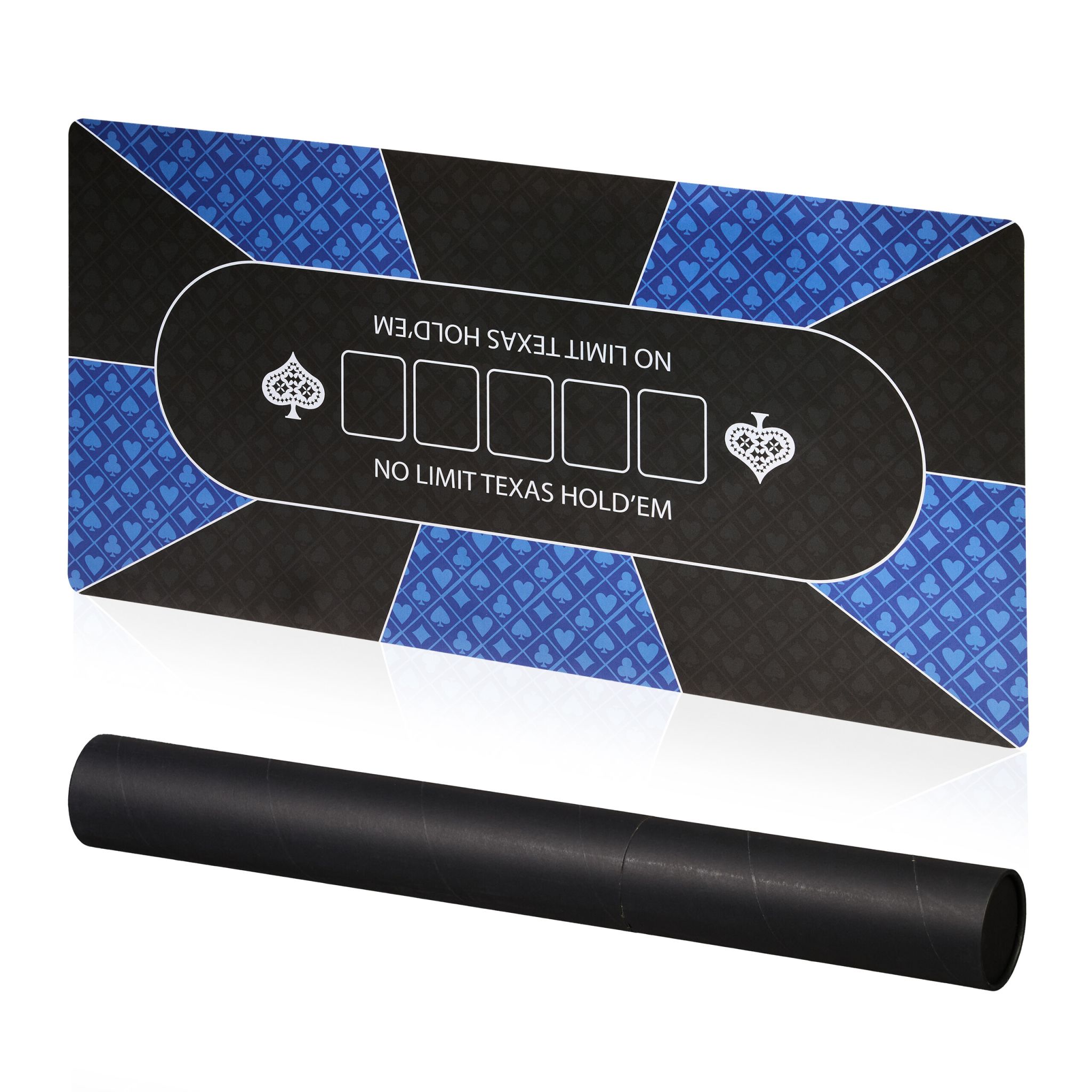 Pokermatte 120 x 60cm Weiss-Blau-Schwarz von Relaxdays