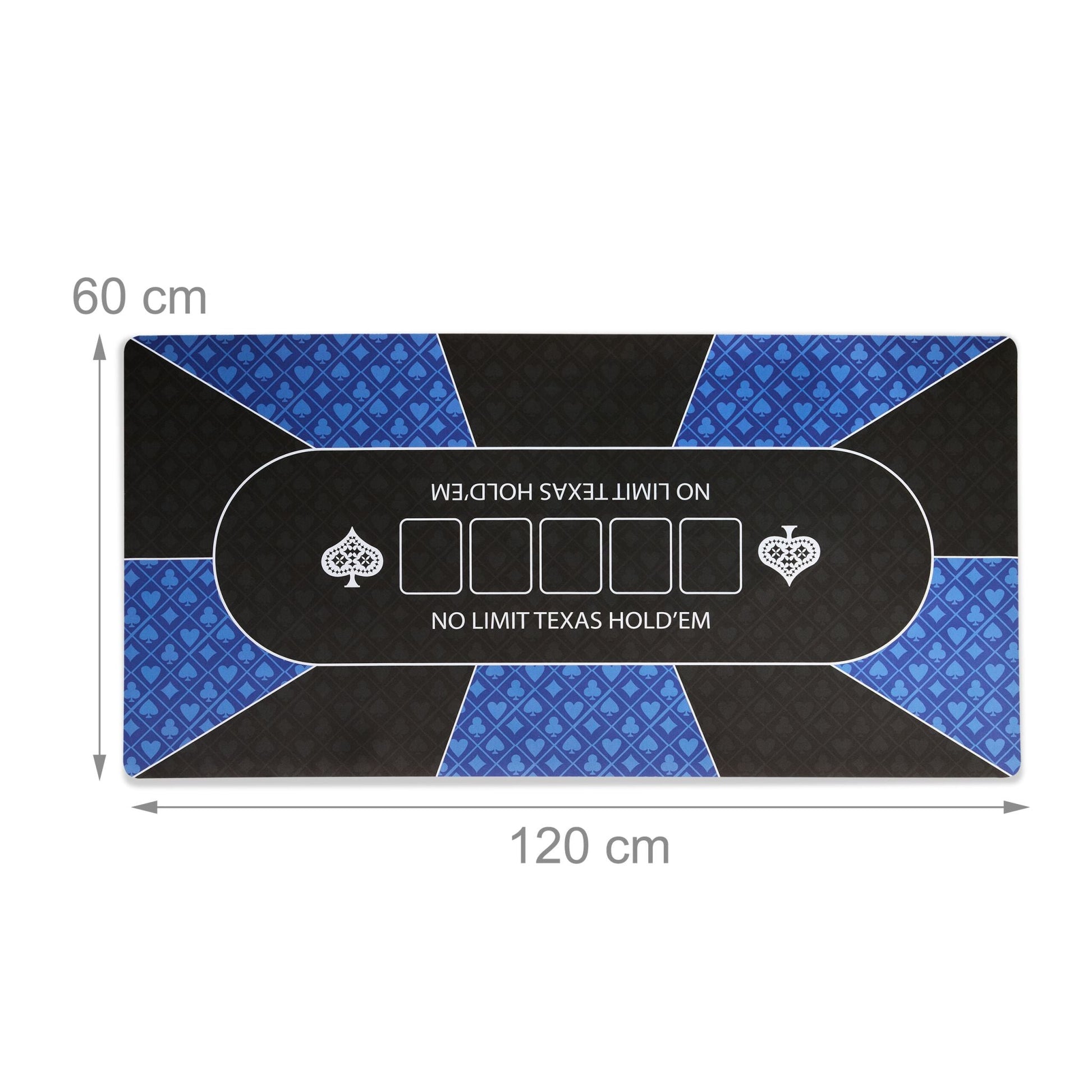 Pokermatte 120 x 60cm Weiss-Blau-Schwarz von Relaxdays