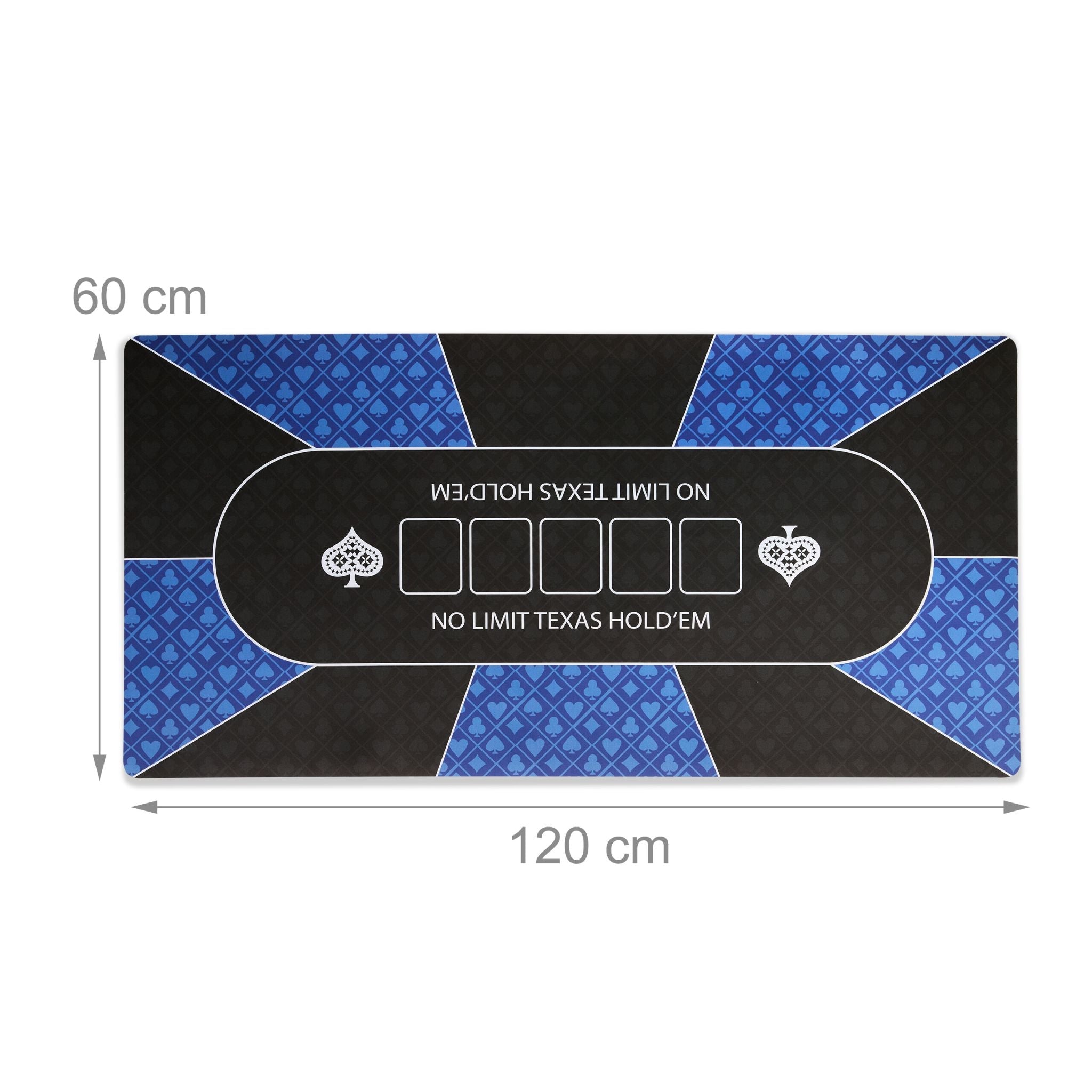 Pokermatte 120 x 60cm Weiss-Blau-Schwarz von Relaxdays