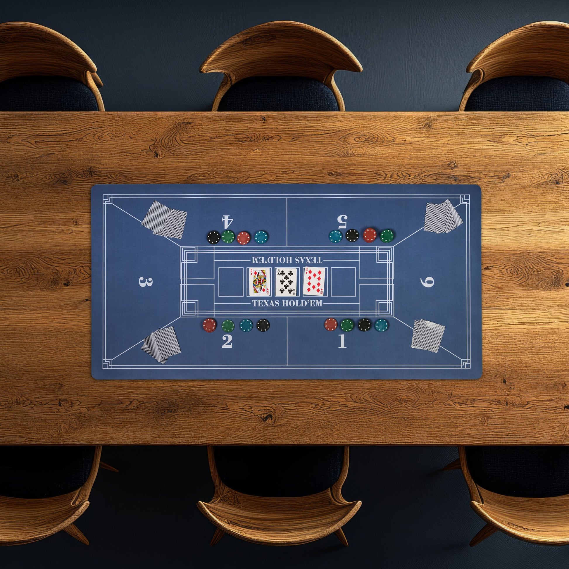 Pokermatte 120 x 60cm Weiss-Blau von Relaxdays