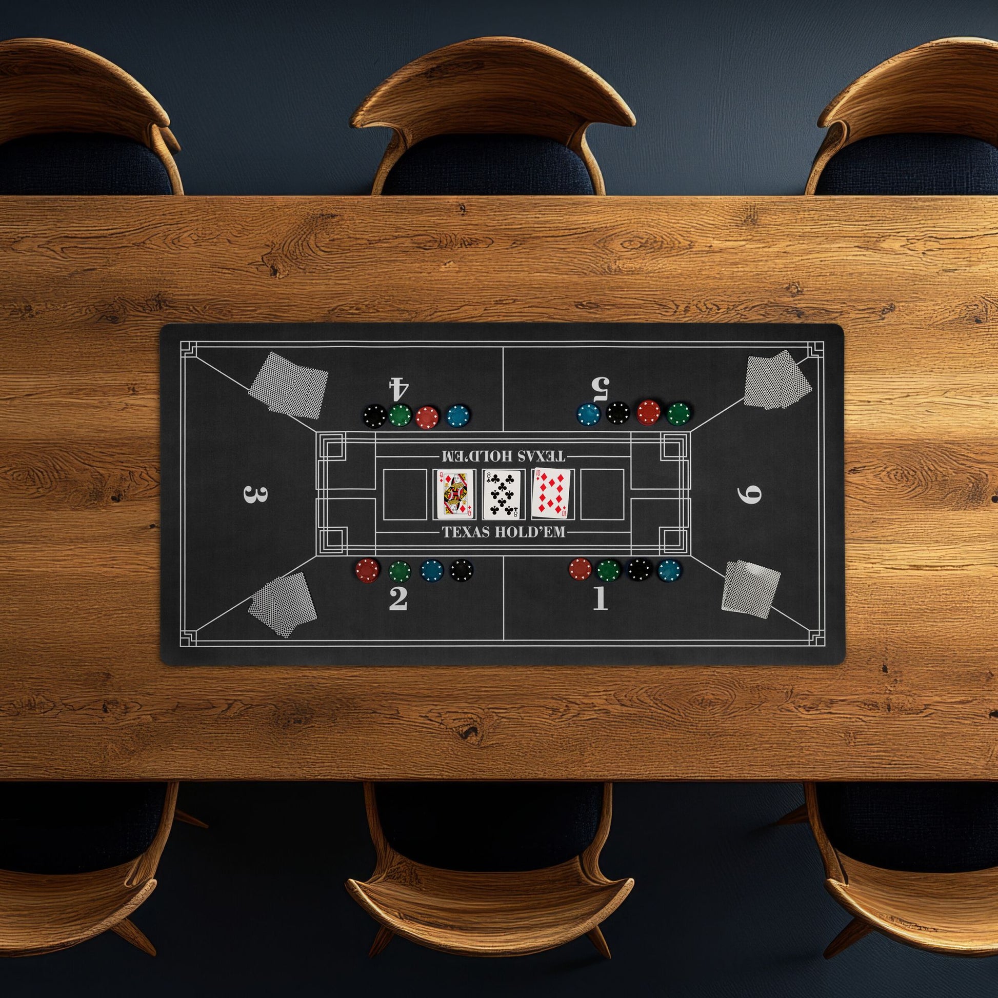 Pokermatte 120 x 60cm Weiss-Schwarz von Relaxdays