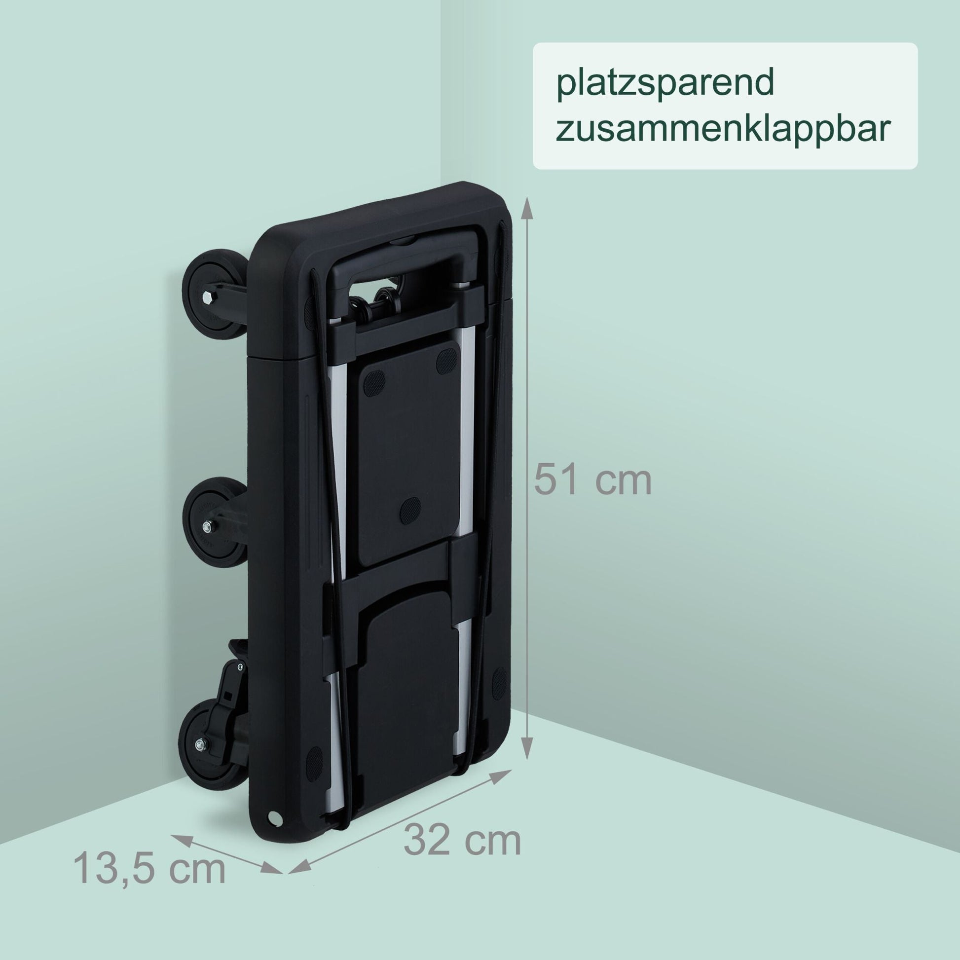 Klappbarer Transportwagen Schwarz-Silber von Relaxdays