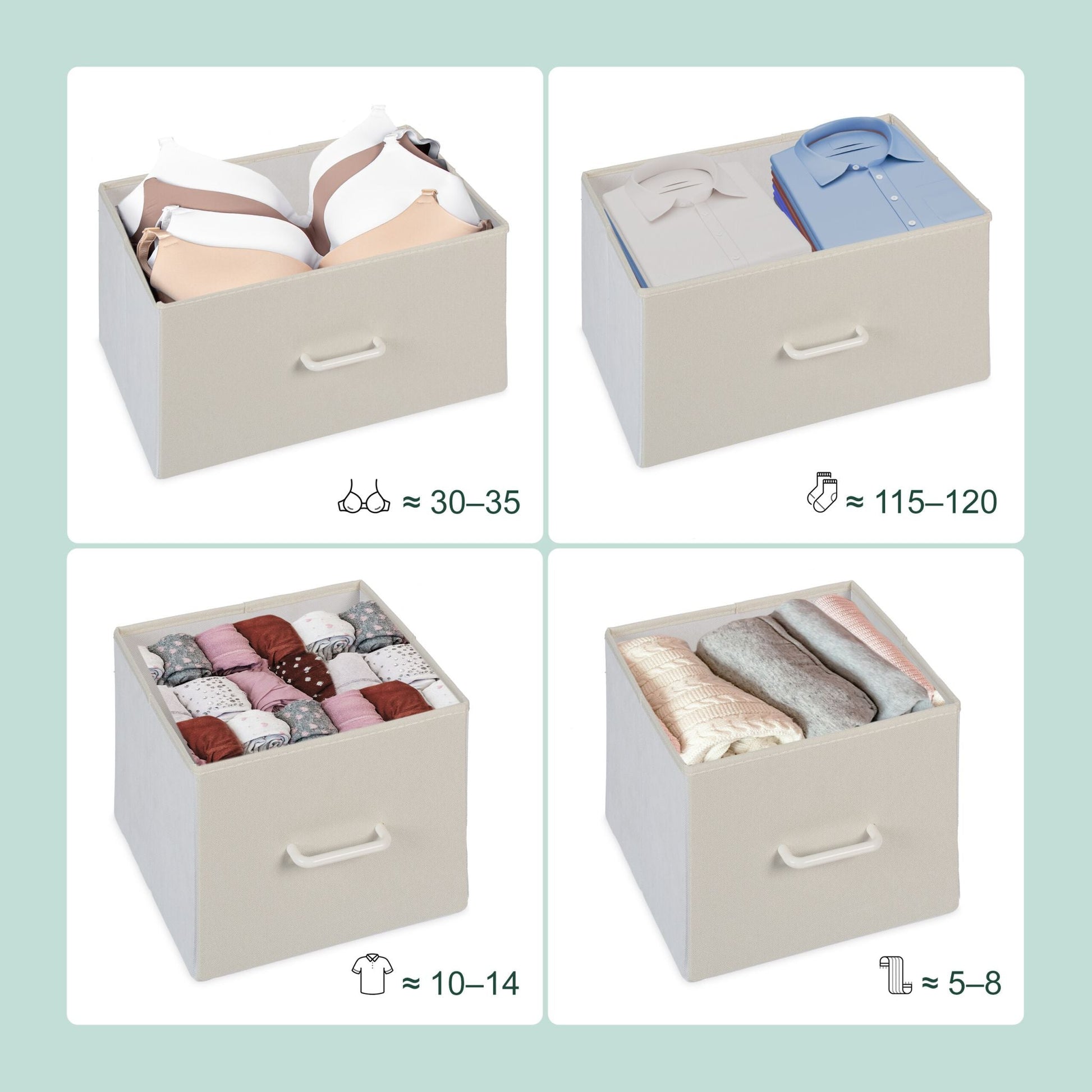Kommode mit 7 Schubladen Beige-Weiss-Hellbraun von Relaxdays