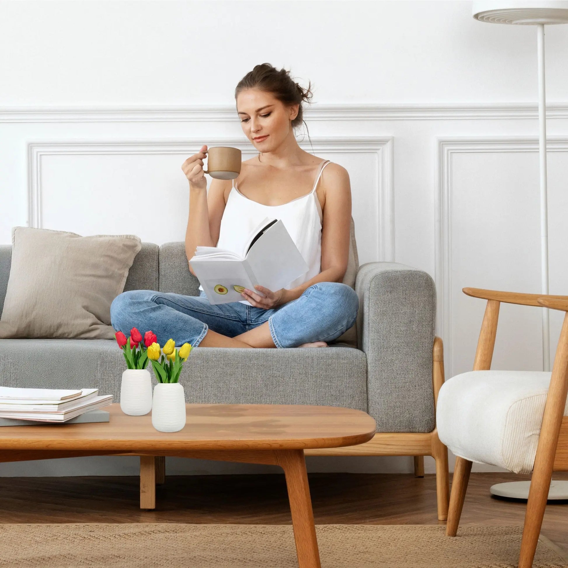 Vasen Set Keramik Weiss von Relaxdays