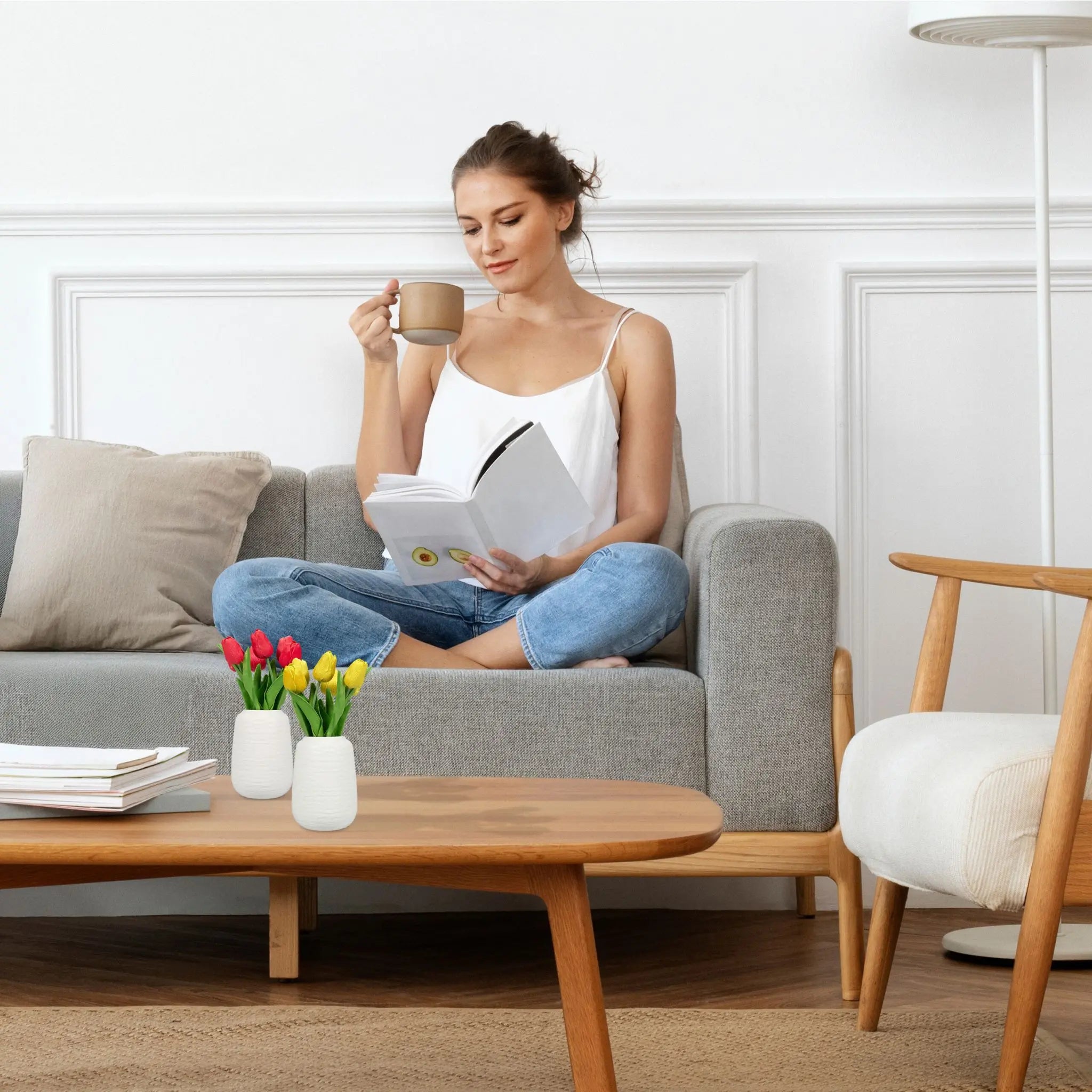 Vasen Set Keramik Weiss von Relaxdays