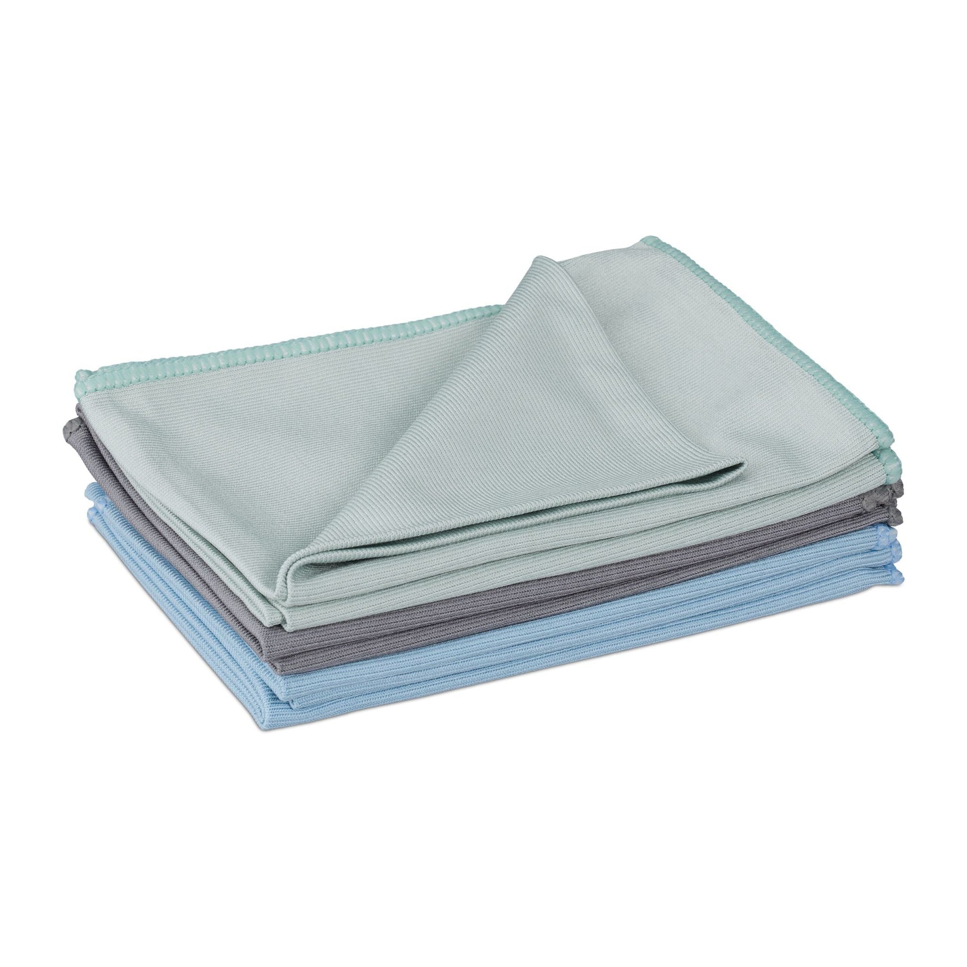 Mikrofasertücher 40x60cm 6er-Set Hellblau-Türkis-Grau von Relaxdays
