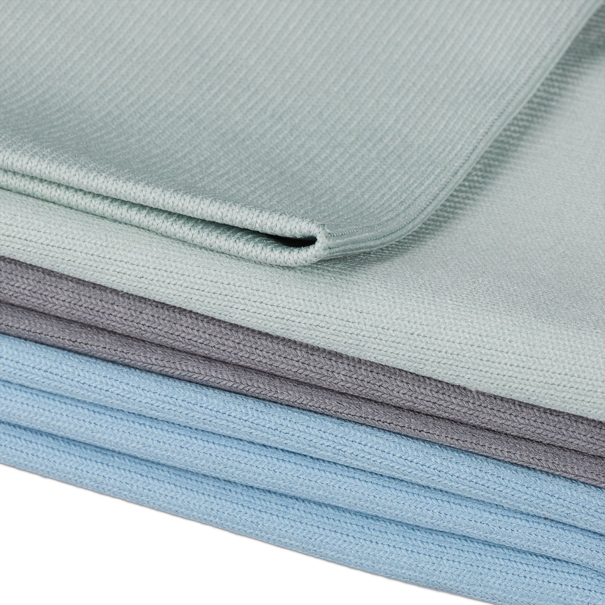 Mikrofasertücher 40x60cm 6er-Set Hellblau-Türkis-Grau von Relaxdays