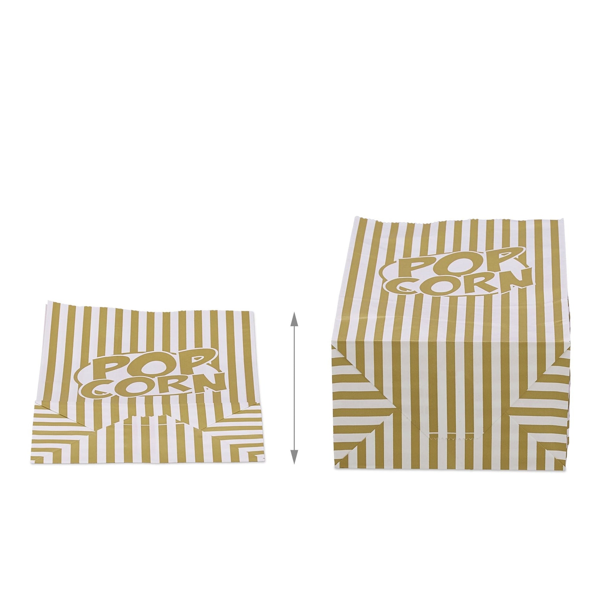 Retro Popcorntüten 144er-Set Weiss-Gold von Relaxdays