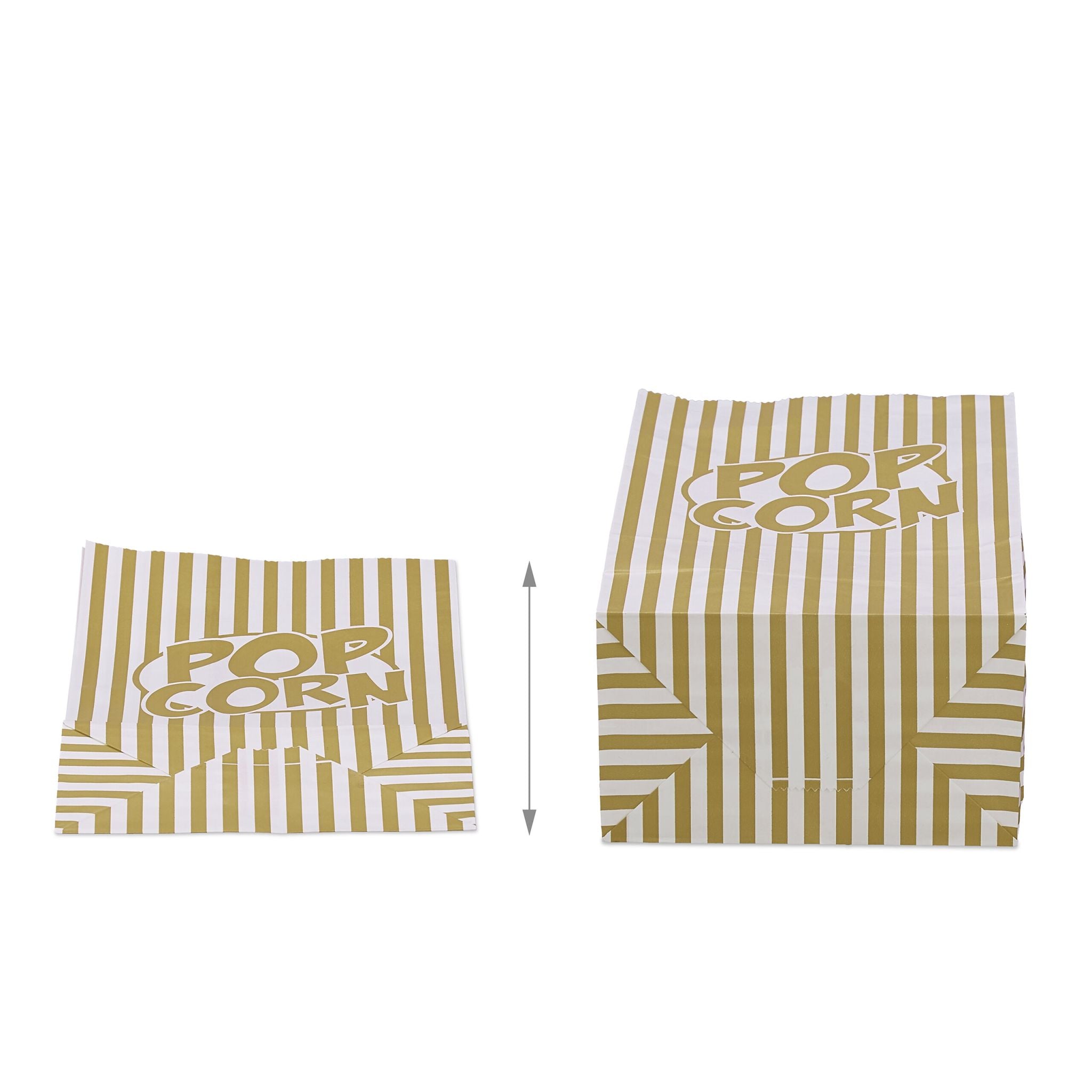 Retro Popcorntüten 144er-Set Weiss-Gold von Relaxdays