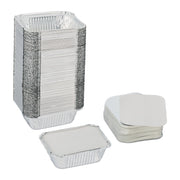 Aluschalen mit Deckel 100er-Set Silber von Relaxdays