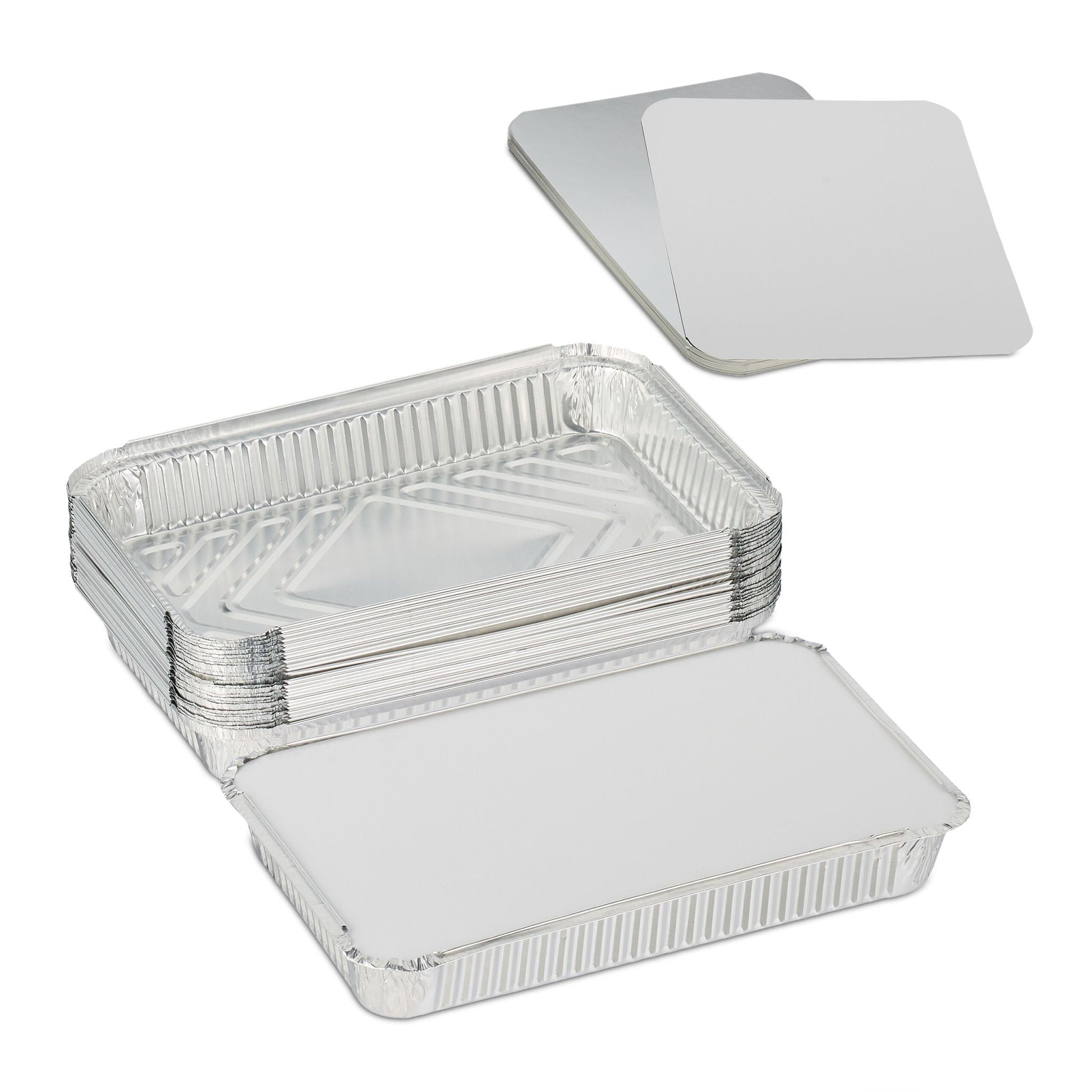 Aluschalen mit Deckel 25er-Set Silber von Relaxdays