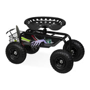 Fahrbarer Gartensitz mit Stauraum Schwarz von Relaxdays