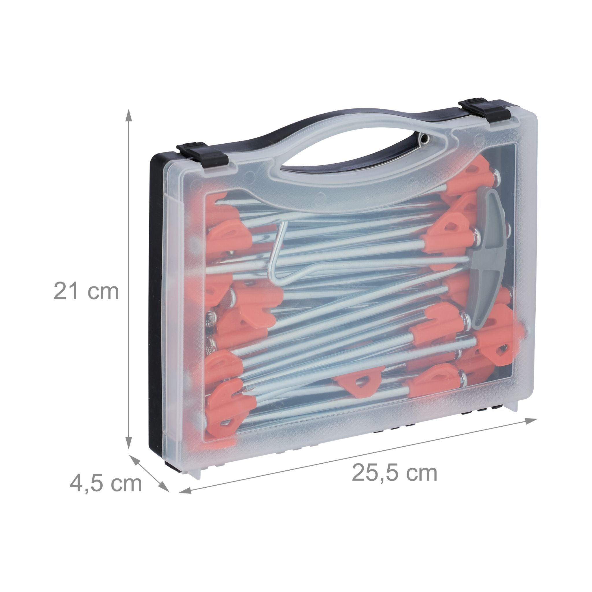Felsbodenhering 30er-Set mit Box Orange-Silber von Relaxdays