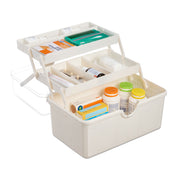 Apothekenbox zum klappen Creme-Transparent von Relaxdays