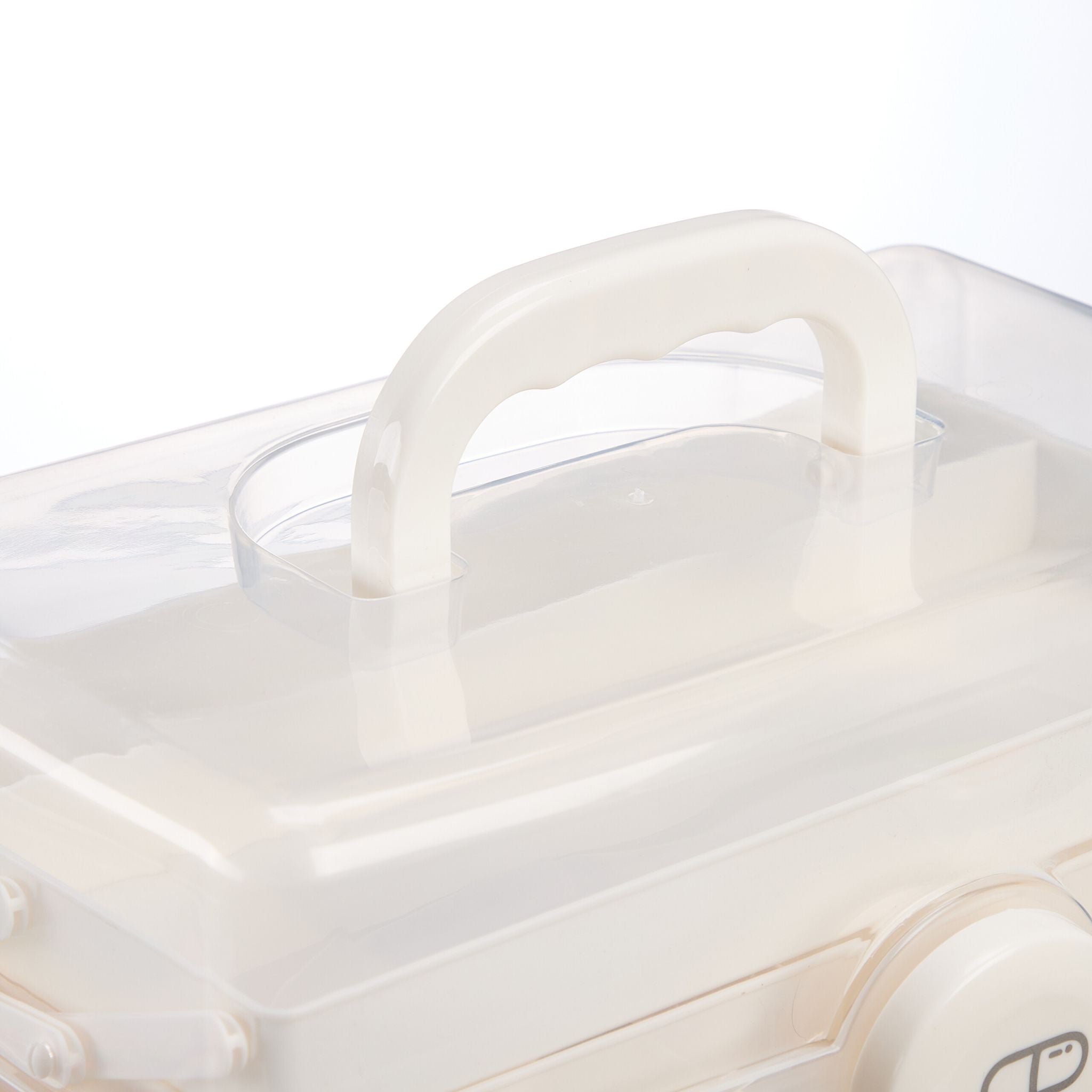Apothekenbox zum klappen Creme-Transparent von Relaxdays