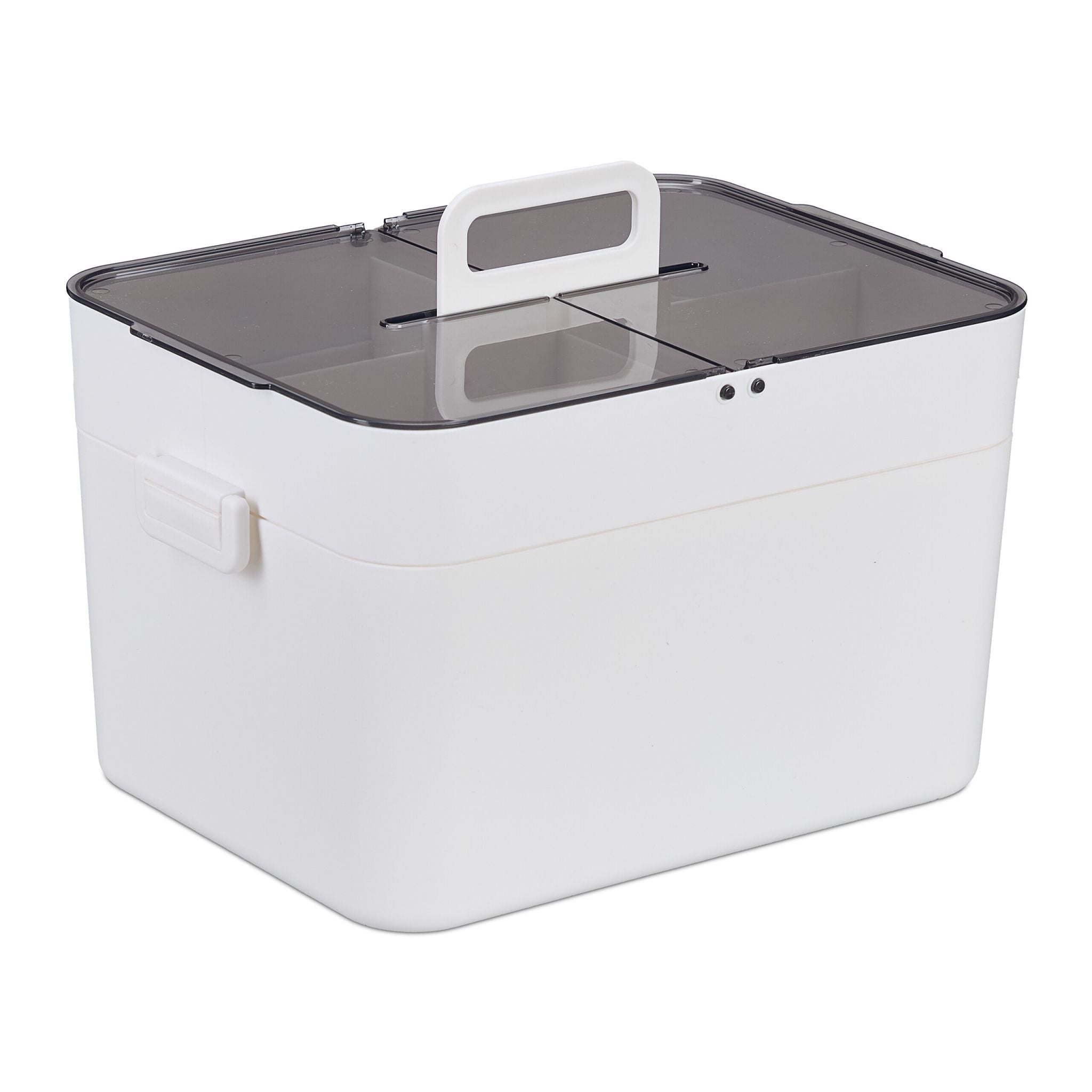 Hausapotheke mit 2 Etagen Weiss-Transparent von Relaxdays