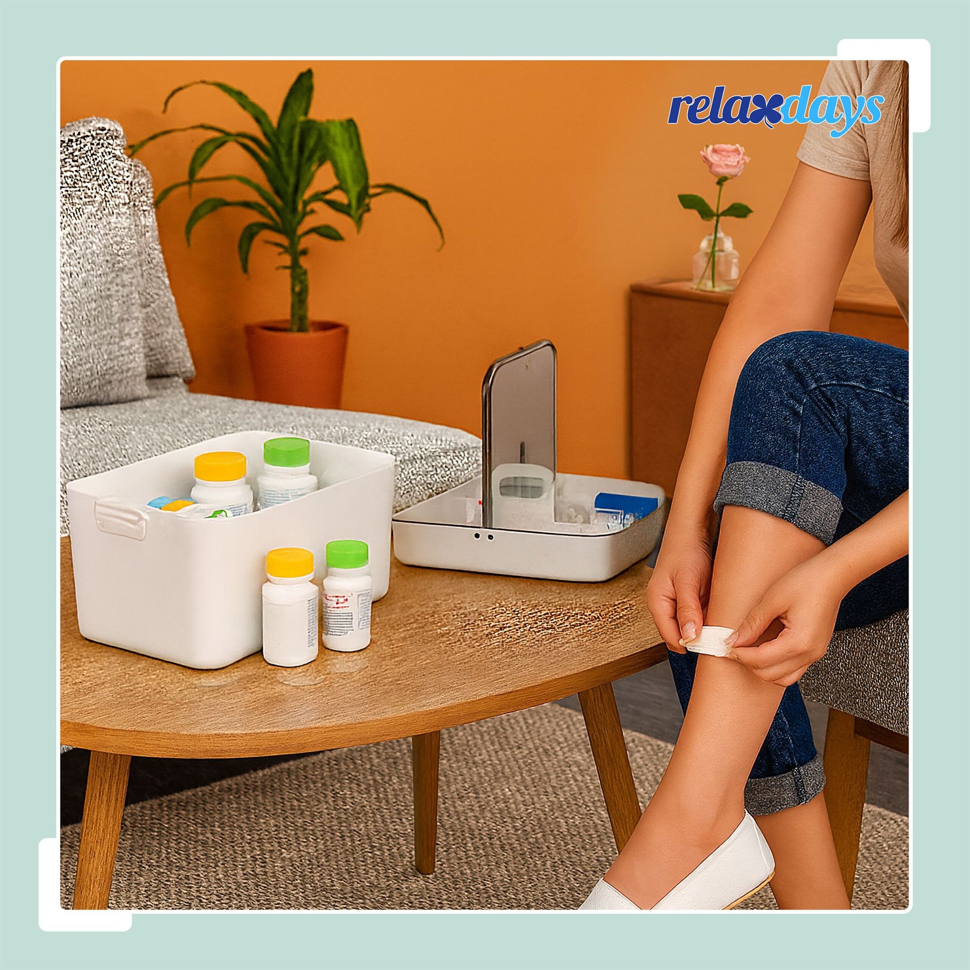 Hausapotheke mit 2 Etagen Weiss-Transparent von Relaxdays