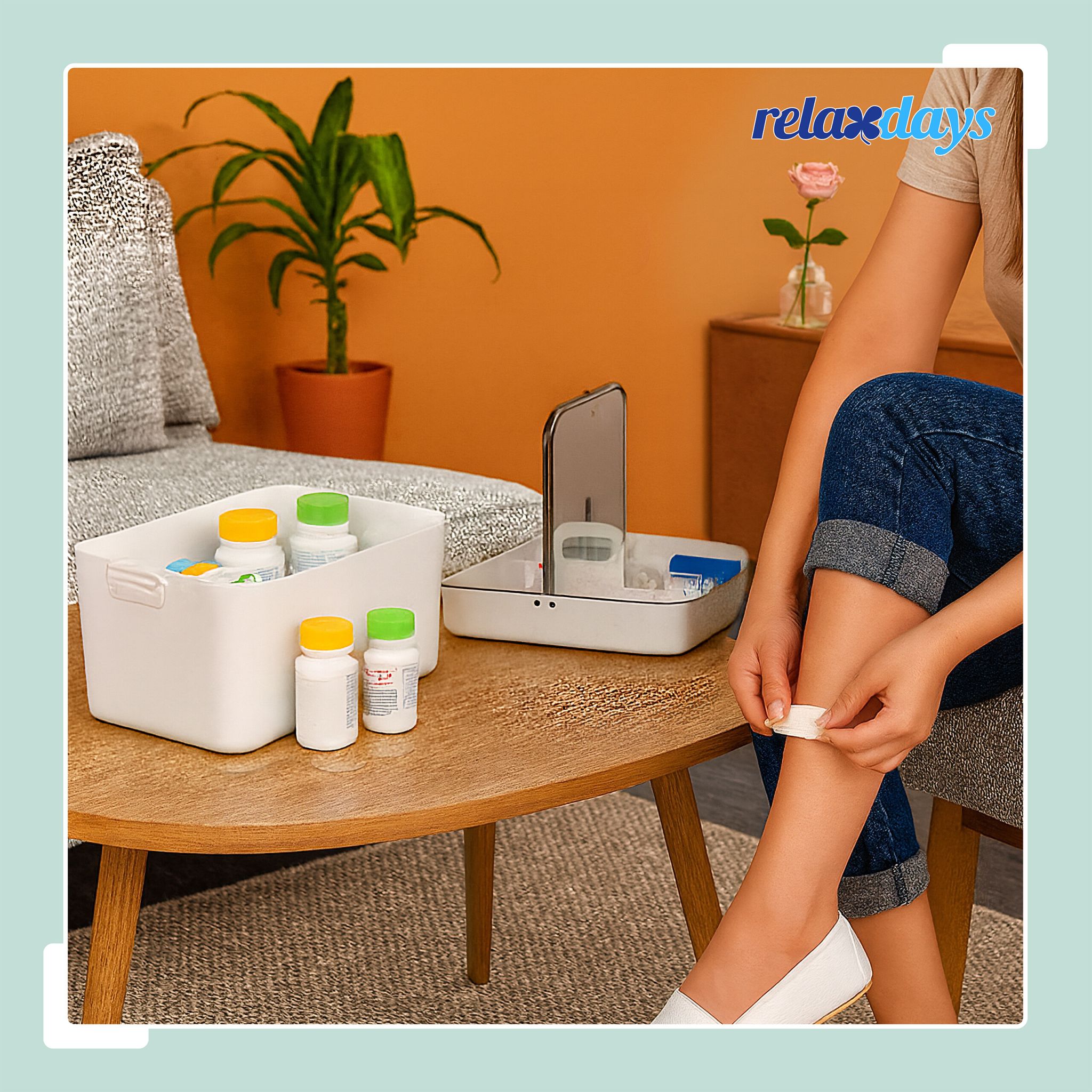 Hausapotheke mit 2 Etagen Weiss-Transparent von Relaxdays
