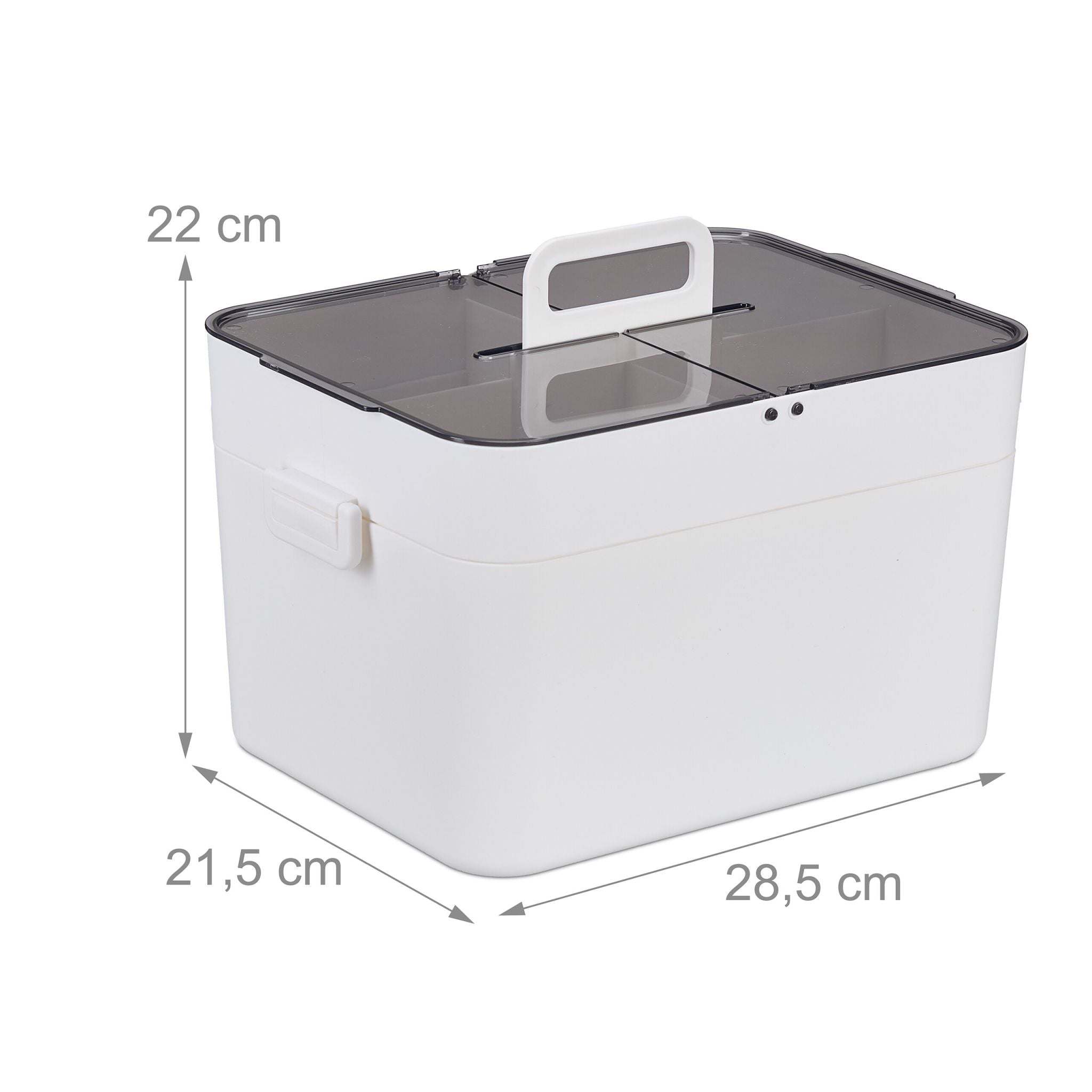 Hausapotheke mit 2 Etagen Weiss-Transparent von Relaxdays