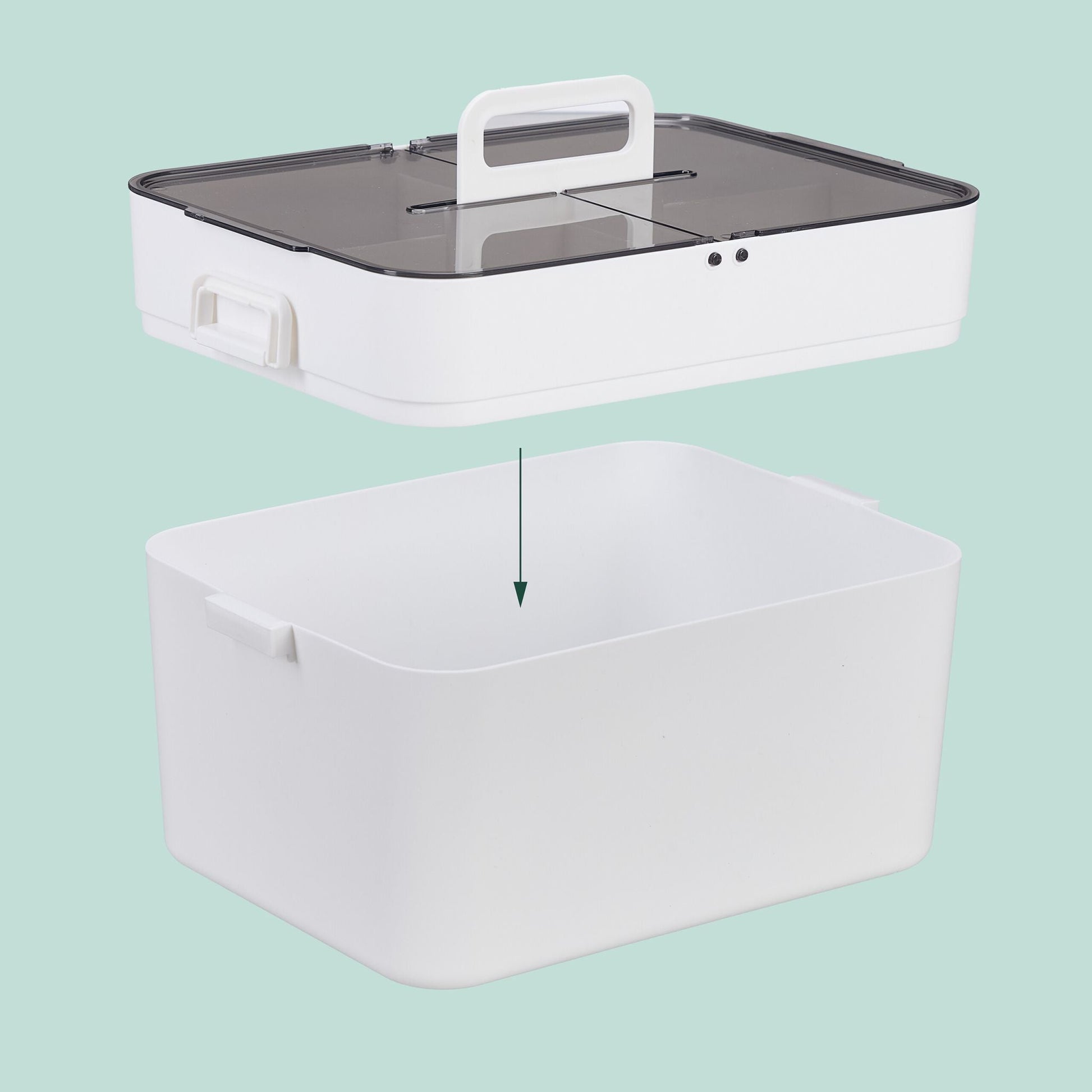 Hausapotheke mit 2 Etagen Weiss-Transparent von Relaxdays