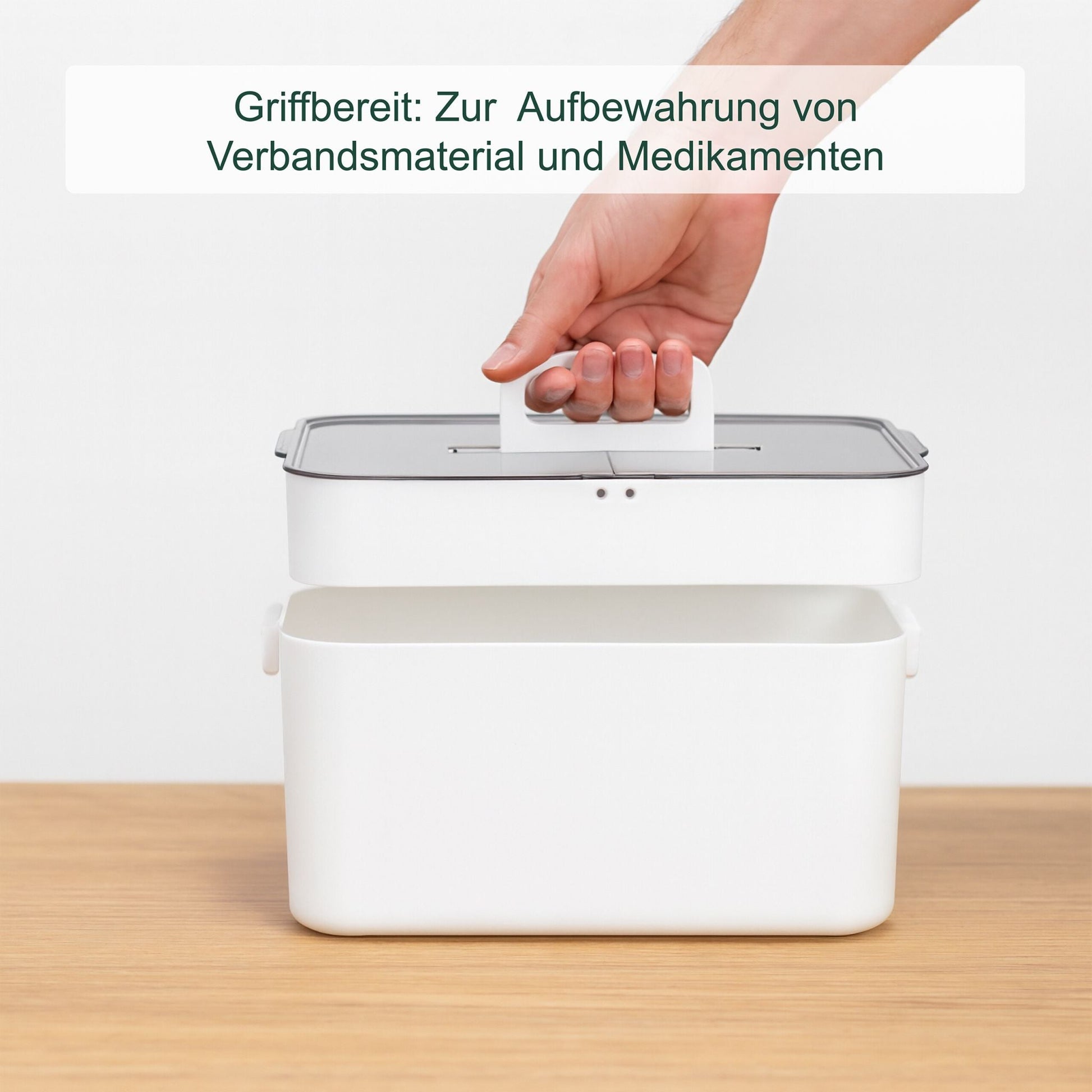 Hausapotheke mit 2 Etagen Weiss-Transparent von Relaxdays