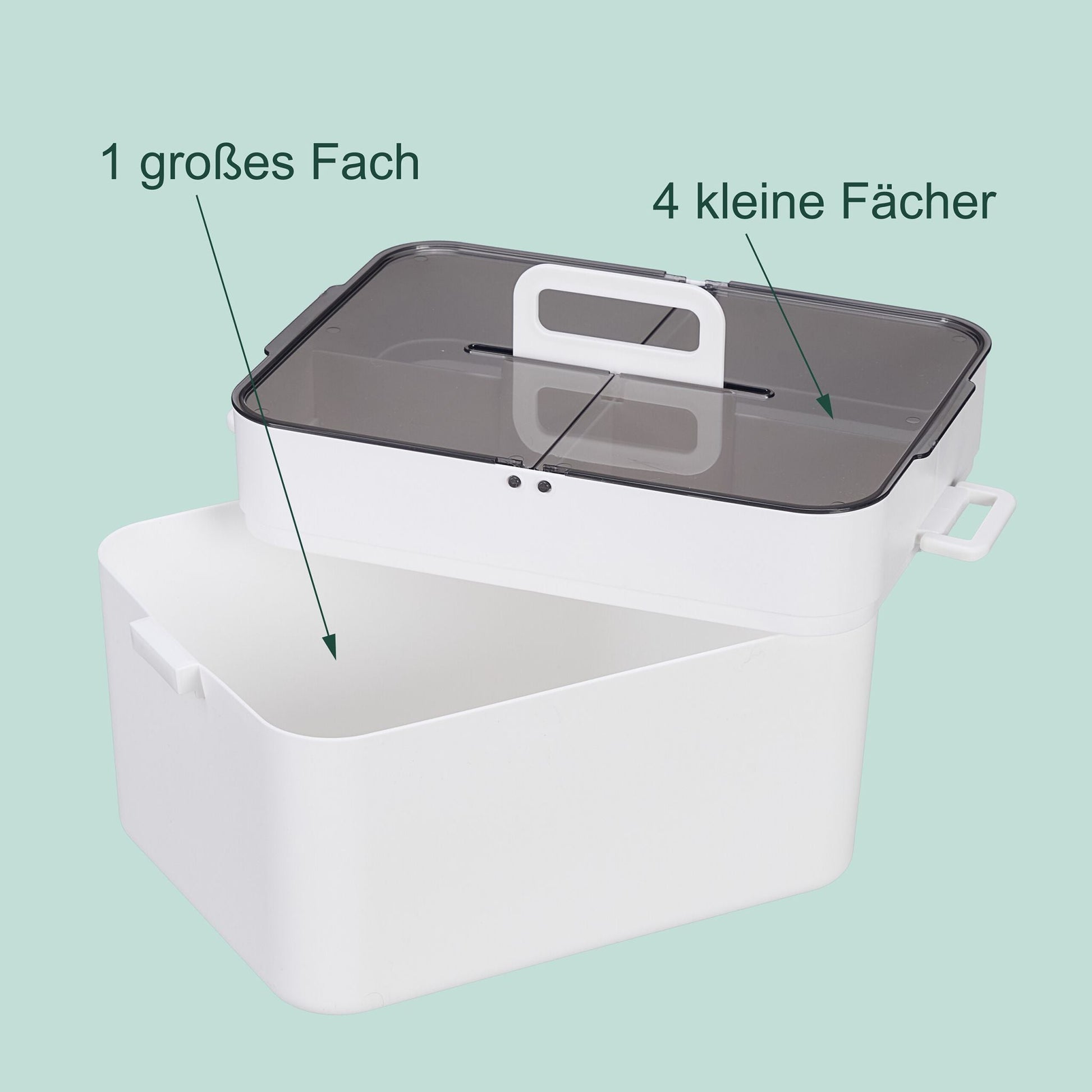 Hausapotheke mit 2 Etagen Weiss-Transparent von Relaxdays