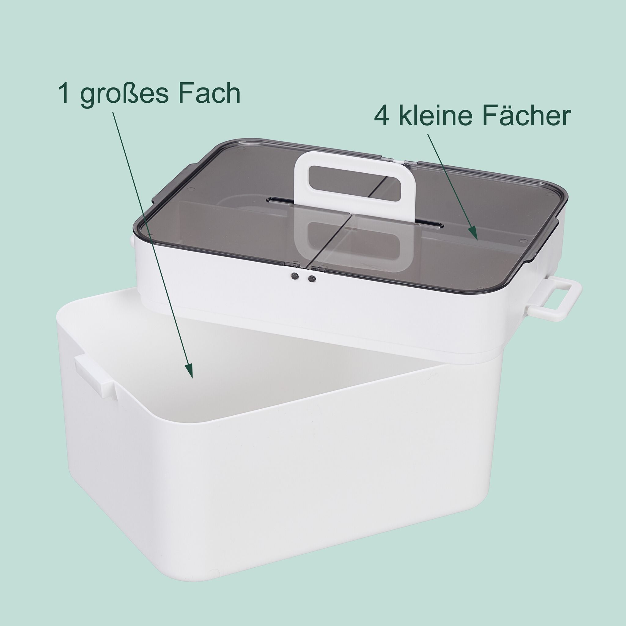 Hausapotheke mit 2 Etagen Weiss-Transparent von Relaxdays