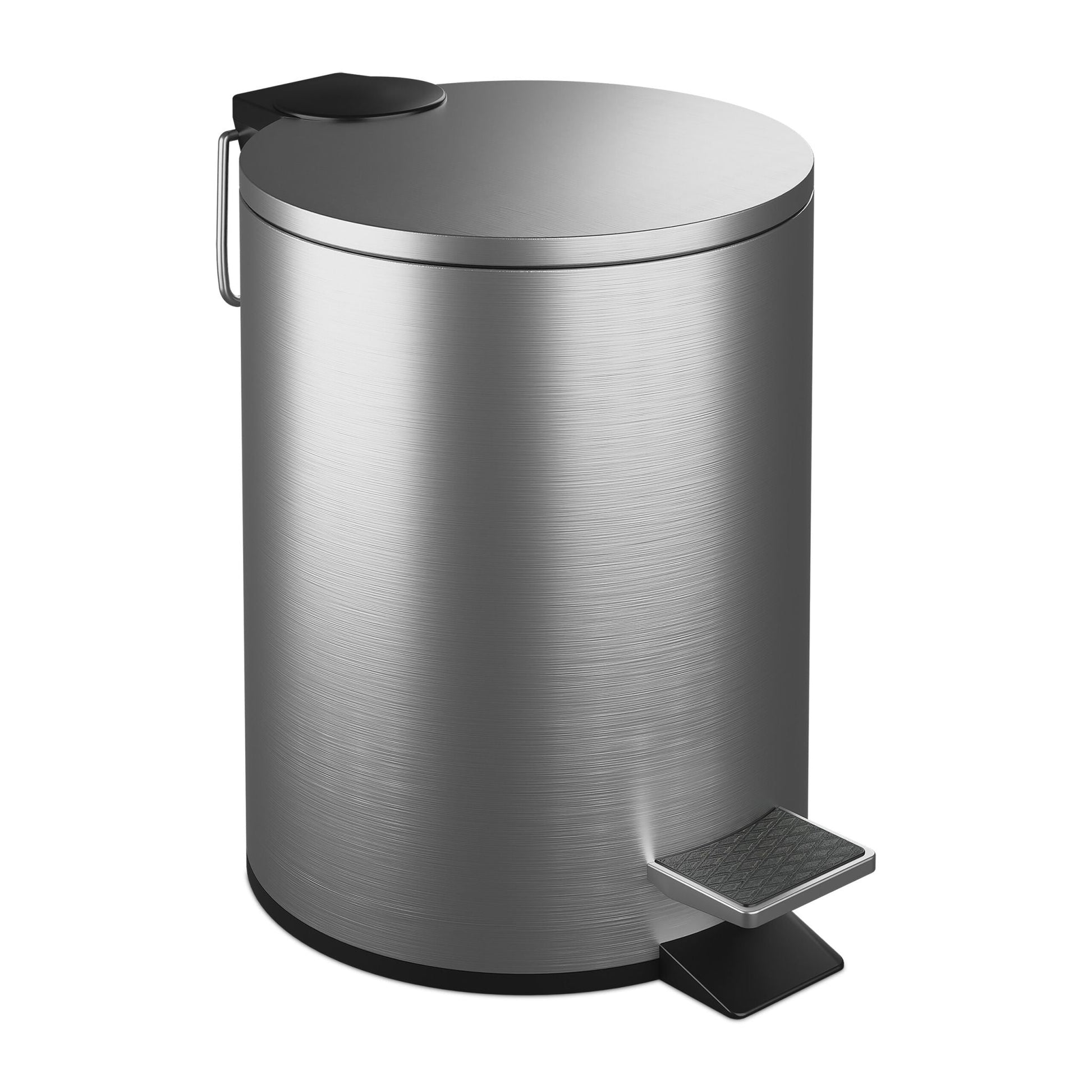 Kosmetikeimer Edelstahl 3 Liter Schwarz-Silber von Relaxdays