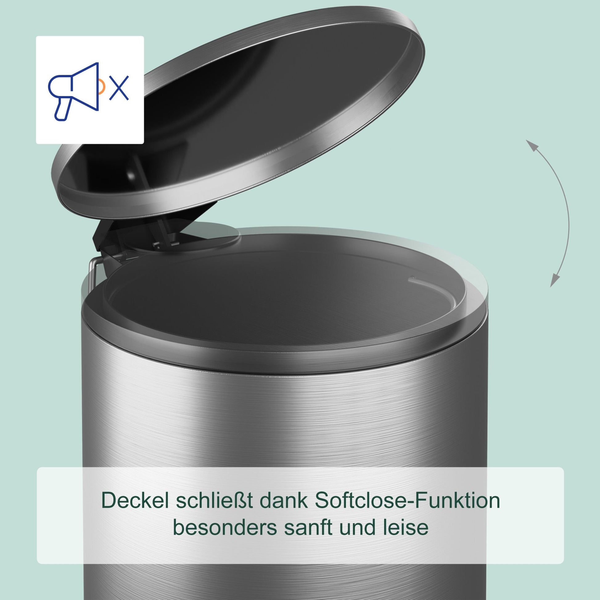Kosmetikeimer Edelstahl 3 Liter Schwarz-Silber von Relaxdays